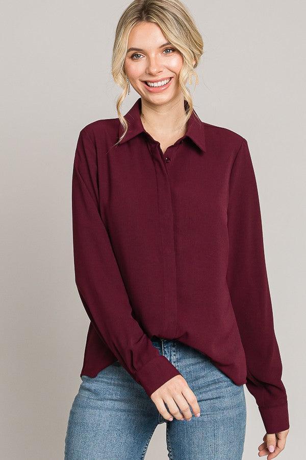 SALE The Sharla Top in Burgundy