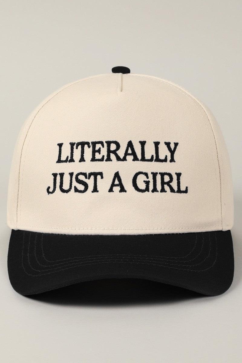 Literally Just a Girl Hat in Black