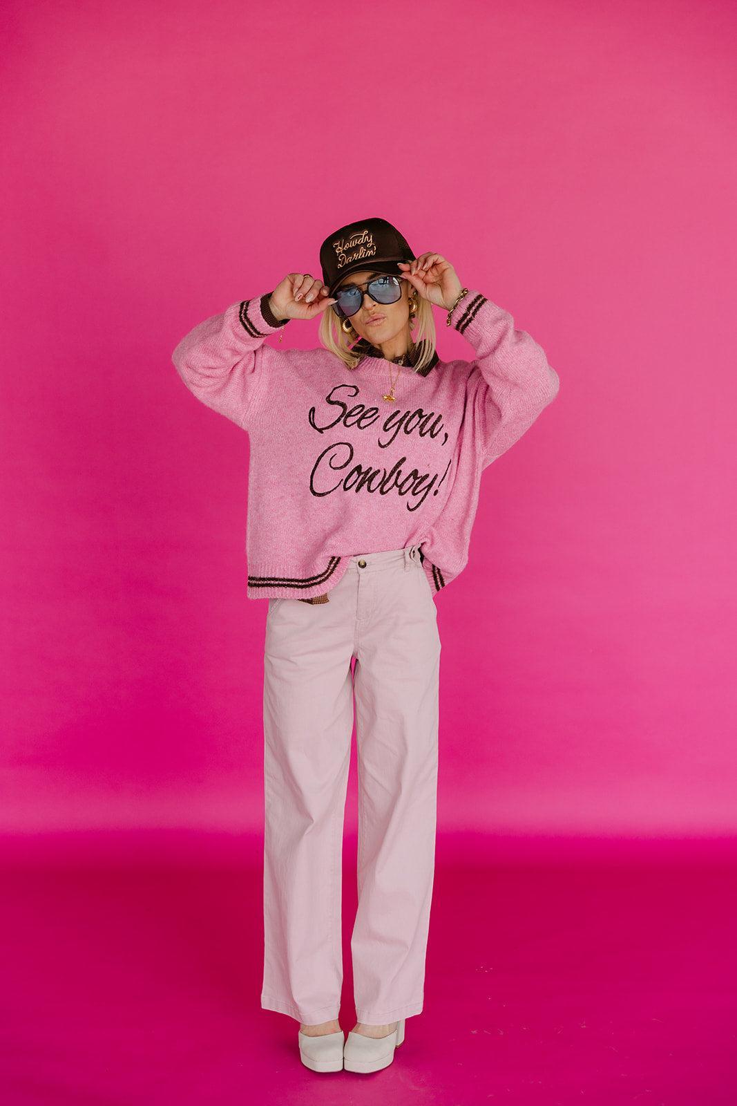 SALE The See You Cowboy Sweatshirt in Pink