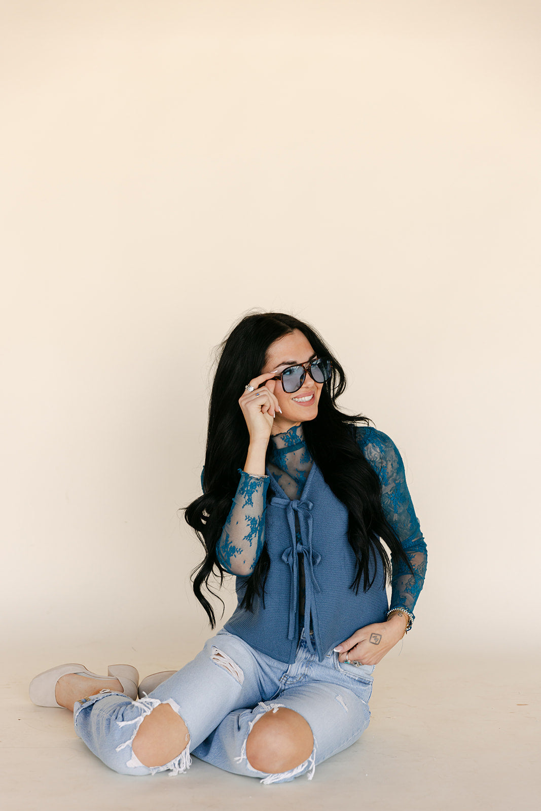 The Stevie Sweater Vest in Blue