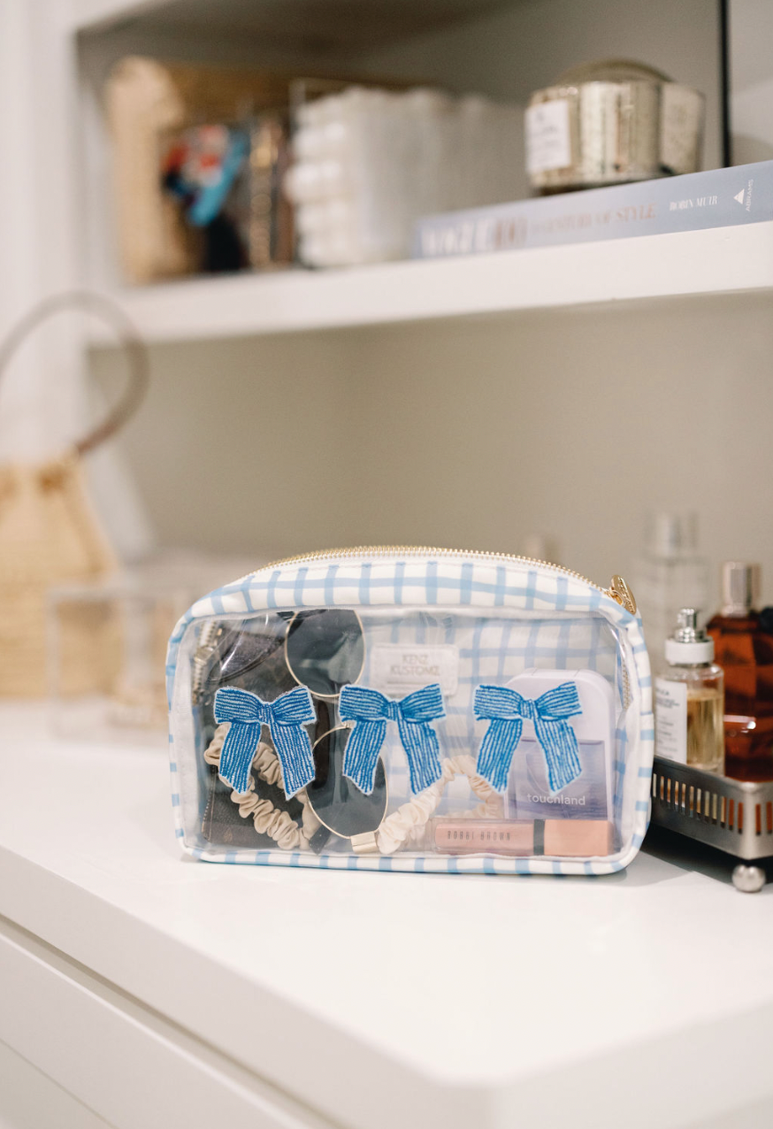 3 Bows - Blue Trellis Bag