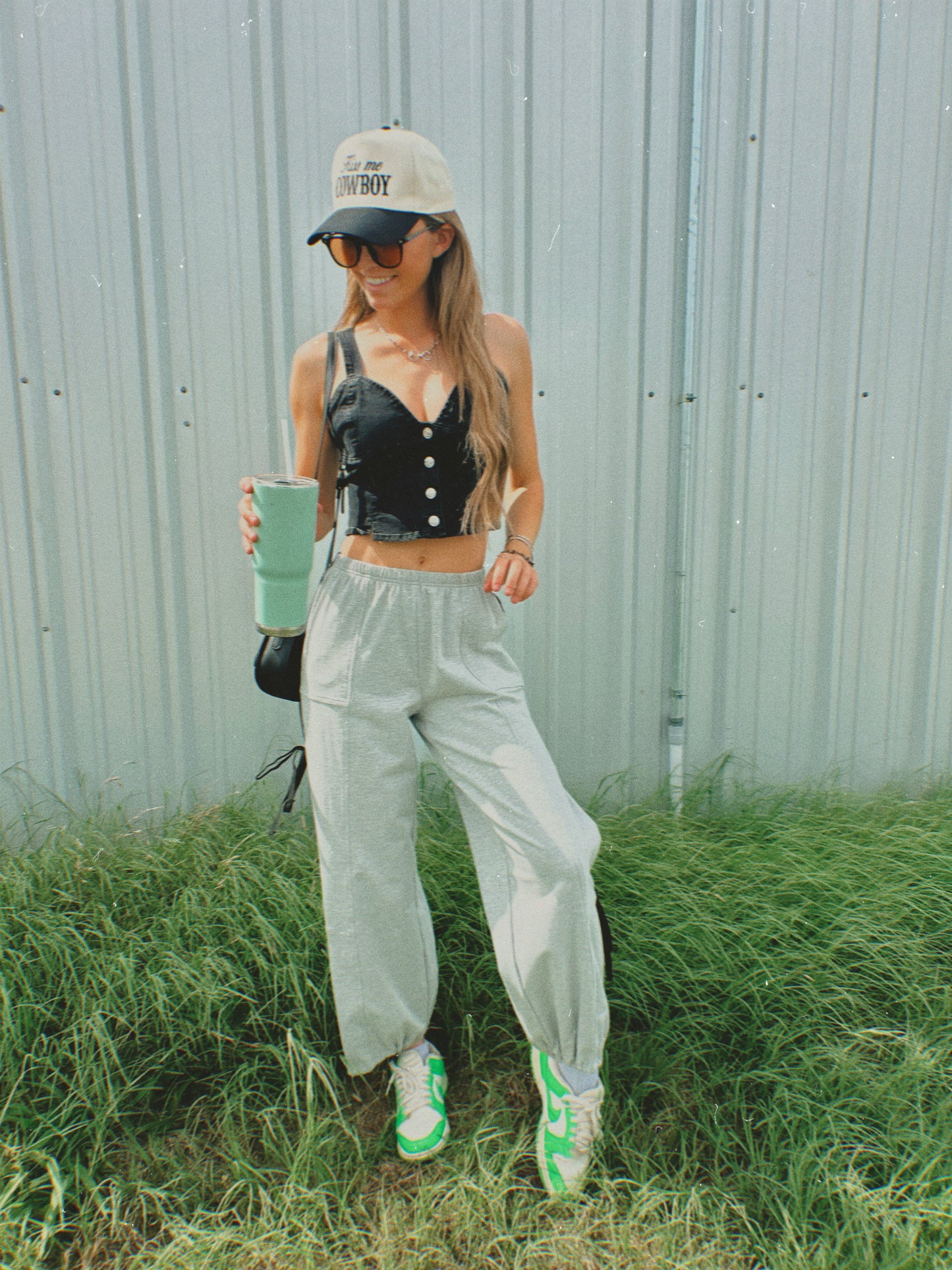 The Maggie Bow Joggers in Grey