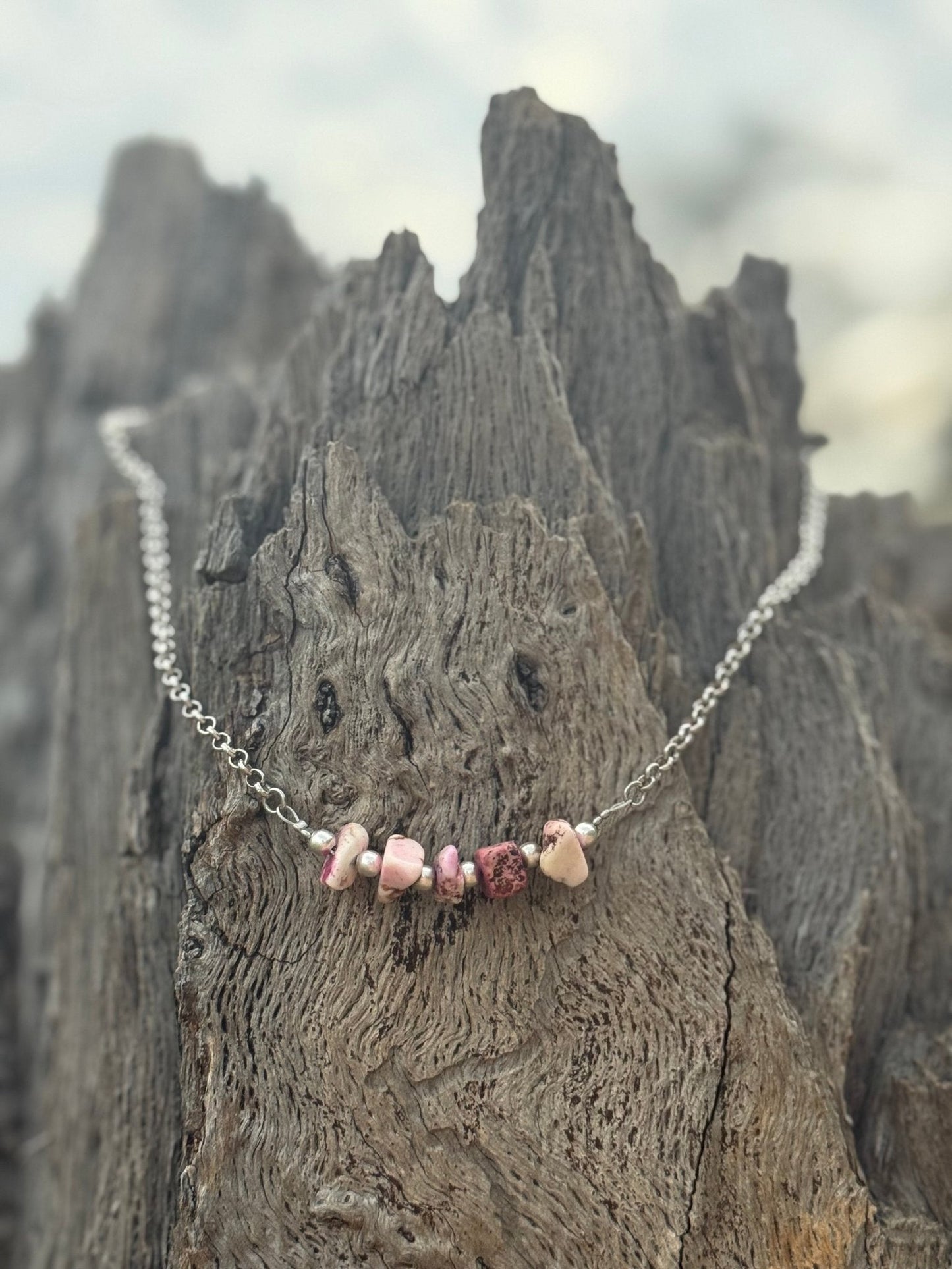 Pink Howlite Beaded Necklace