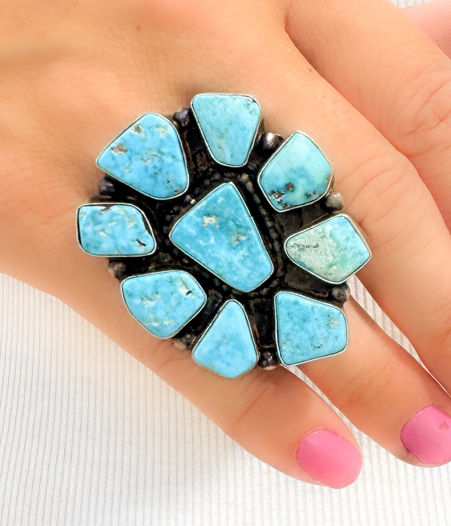 Anderson Largo Kingman Turquoise Large Cluster Ring