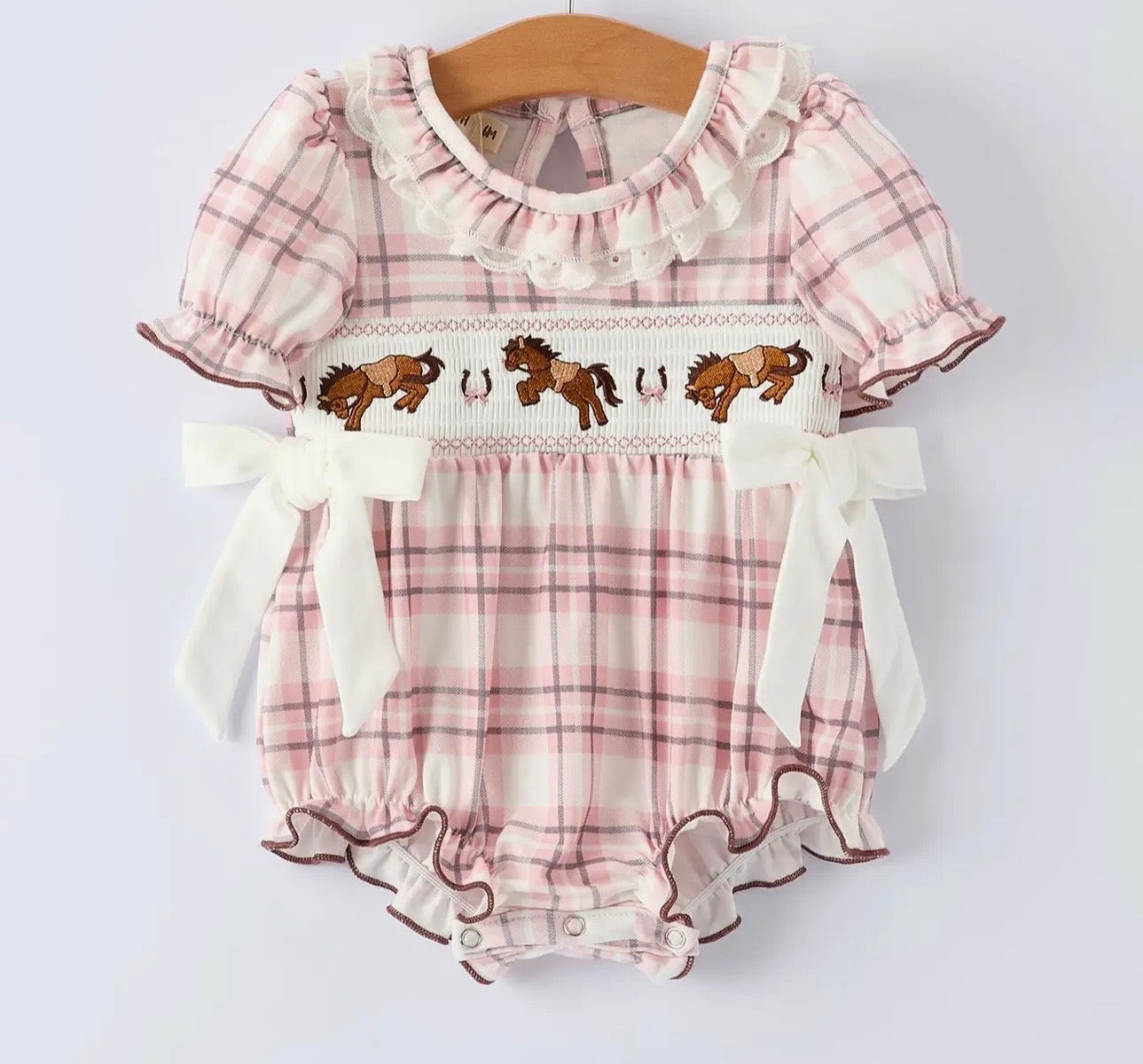 The Embroidered Horse Baby Romper