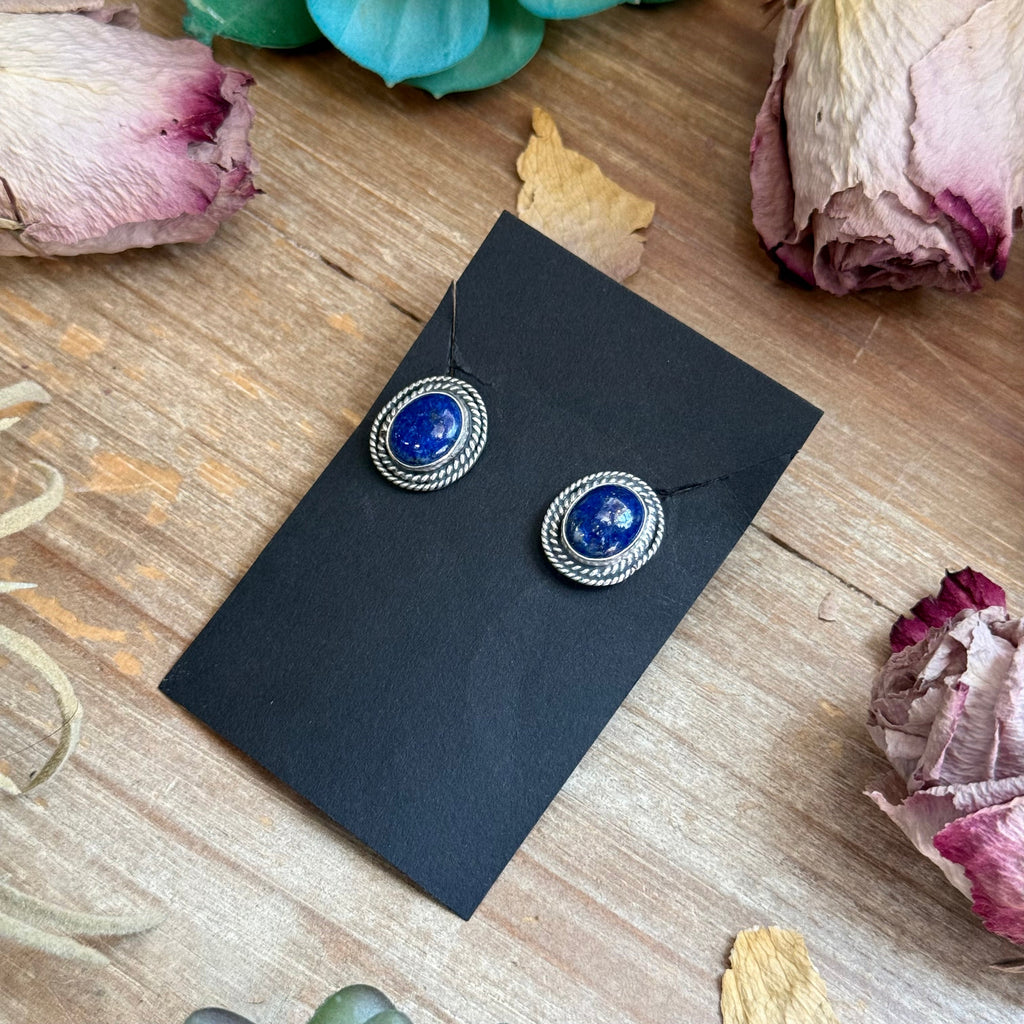 40 - Sterling Silver Lapis Lazuli Stud Earrings by Shay Pfeiffer