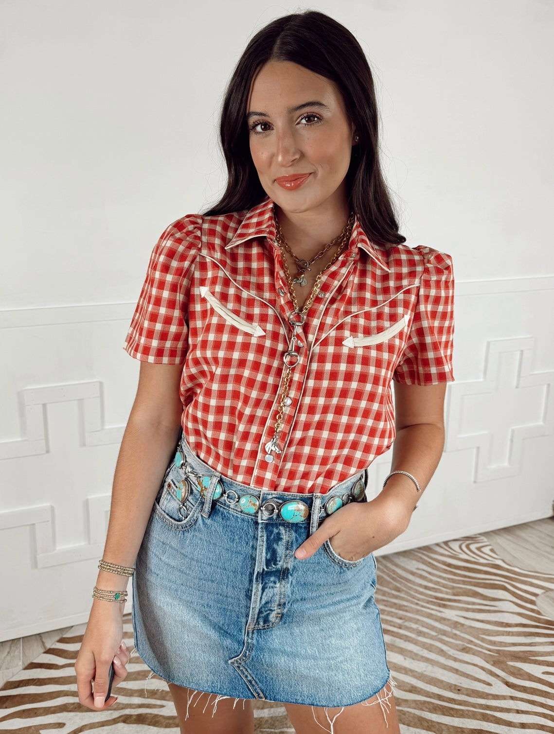 The Gingham Top in Red-BEST SELLER