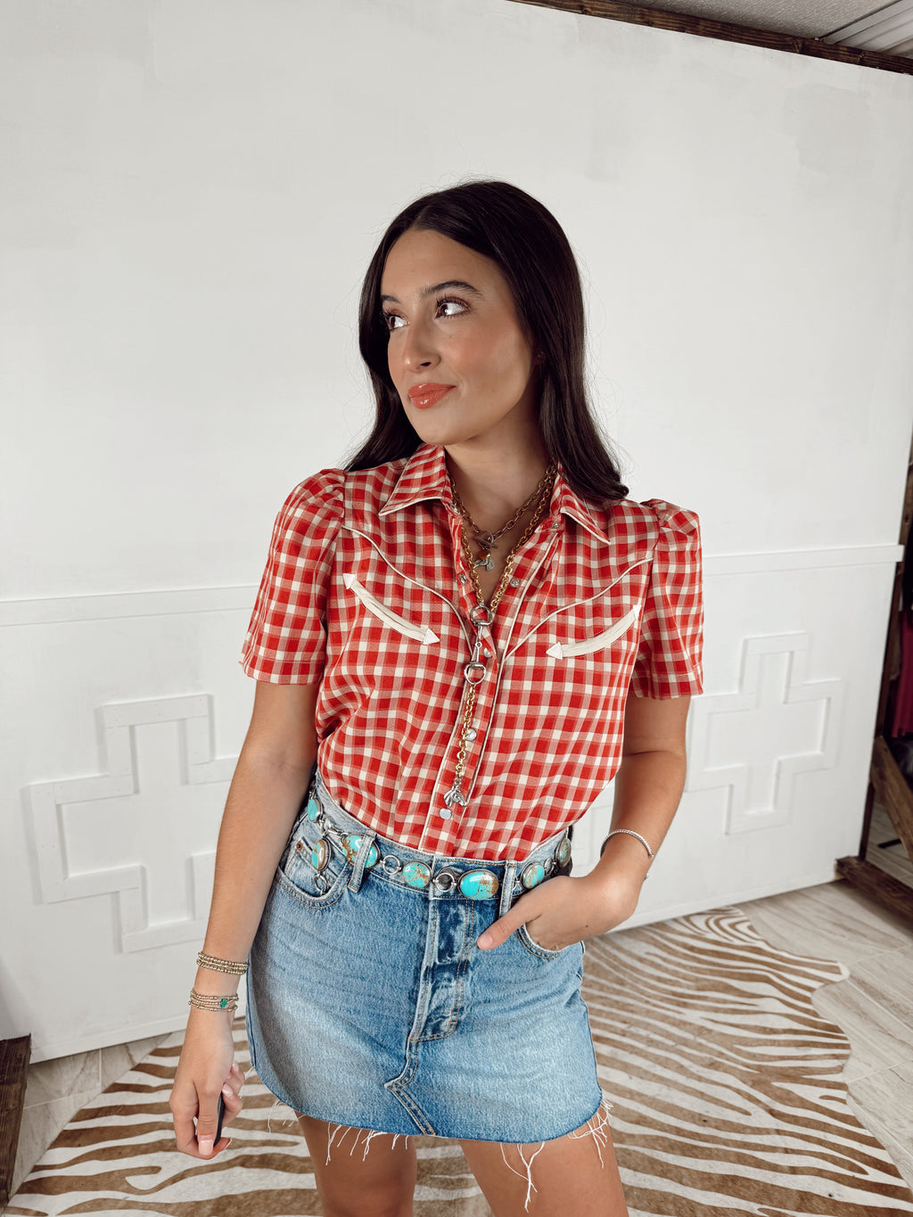 The Gingham Top in Red-BEST SELLER