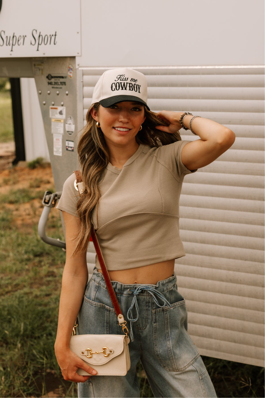 SALE Kiss Me Cowboy Cap in Black