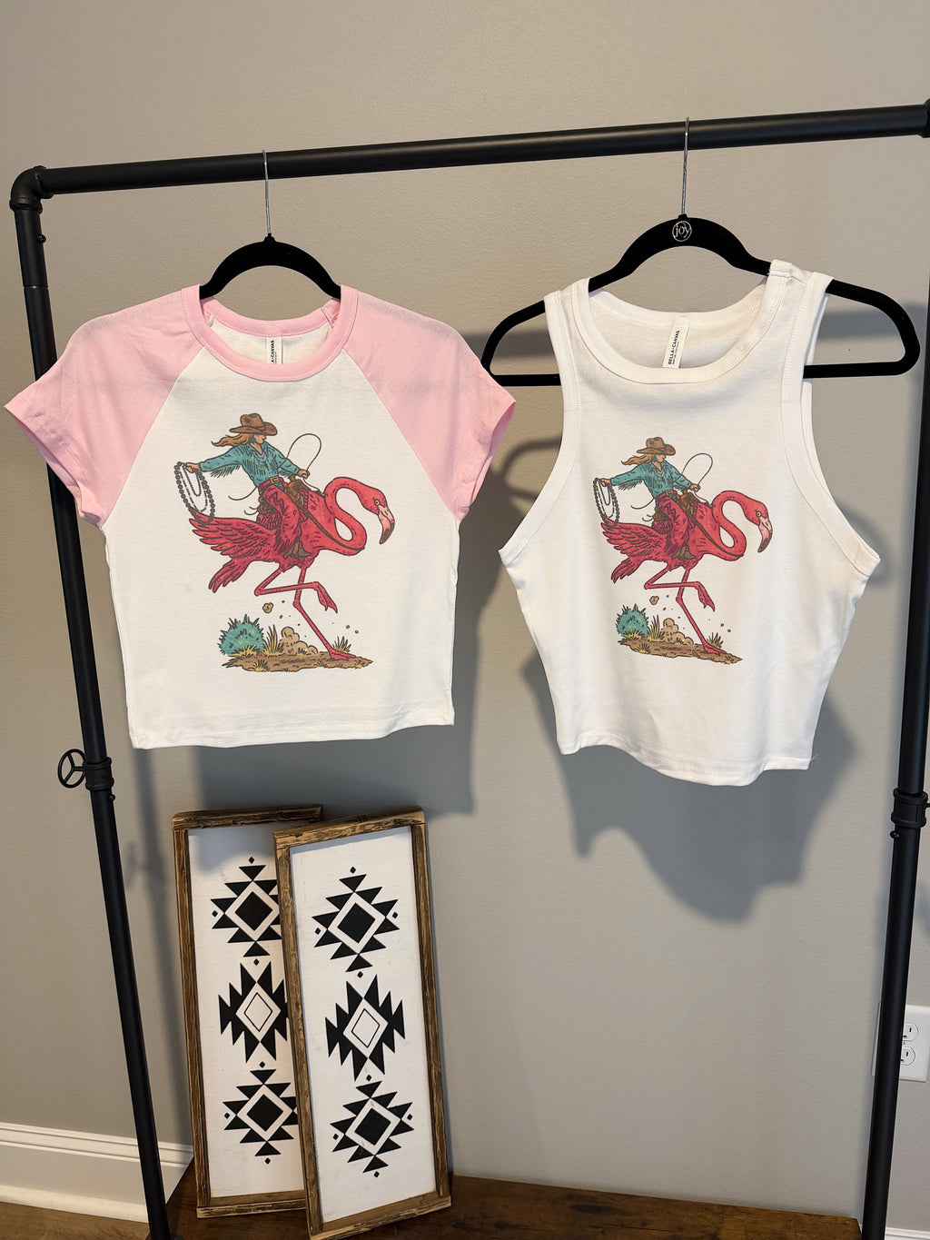 Cowgirl Flamingo Cropped Tank