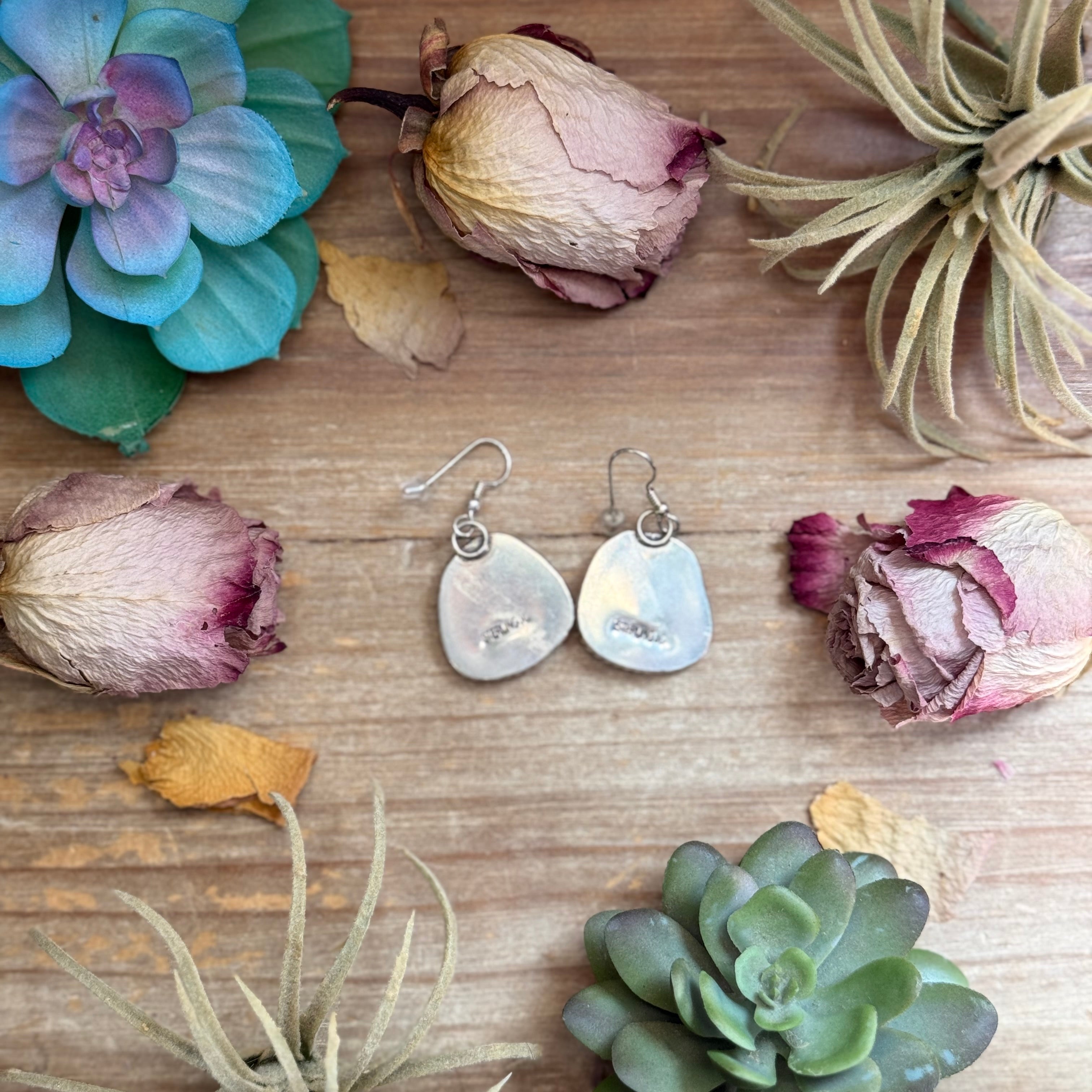 Sterling Silver Sonoran Turquoise Dangle Earrings – Handmade by Artist Jason Ogg
