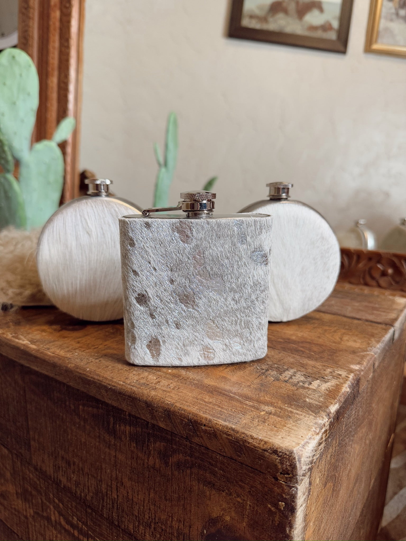 Cowhide Flask