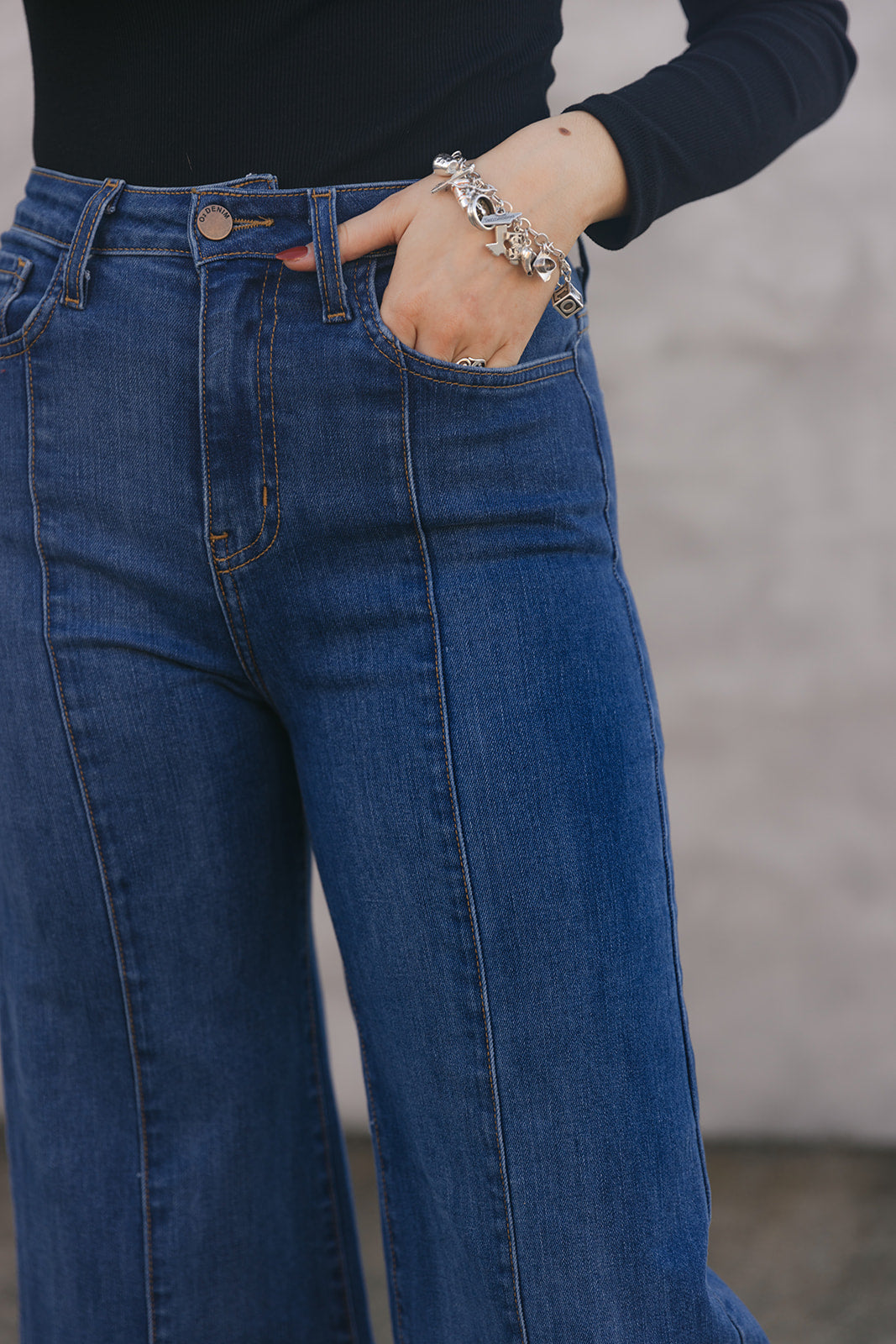 The Loretta Trouser Jean in Medium Wash