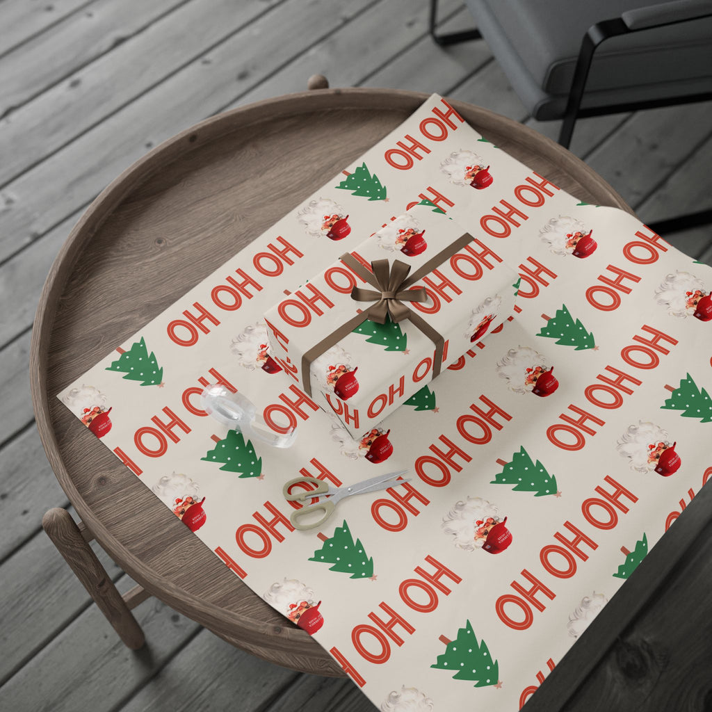 Christmas 'HO HO HO' Trump Wrapping Paper Roll — Festive Holiday Gift Wrap