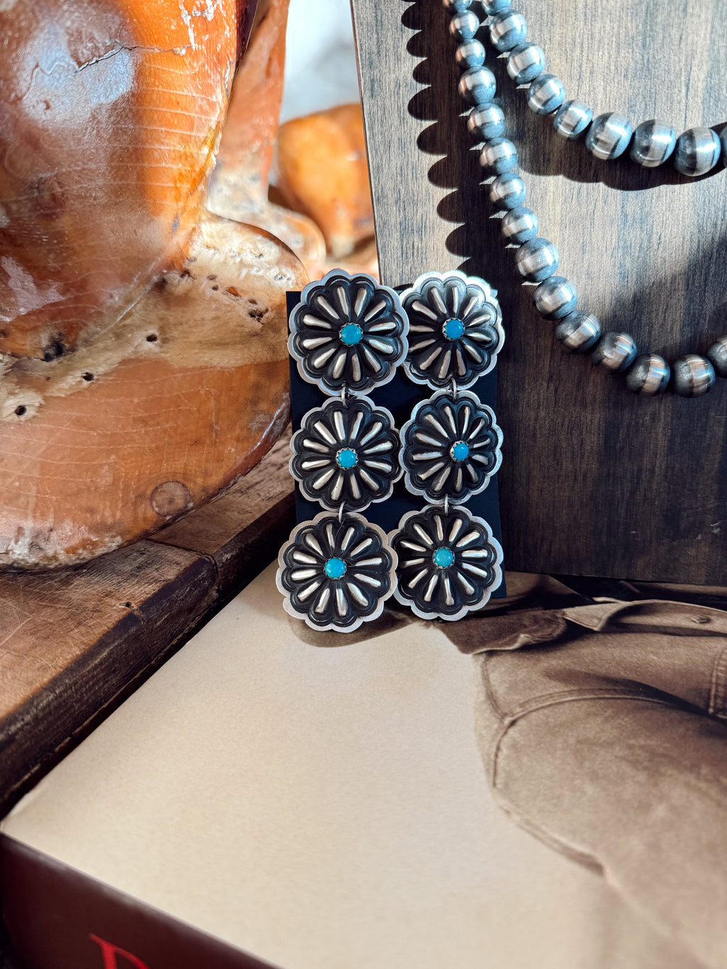 The Triple Threat Concho Earrings