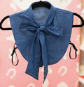 The Denim Studded Faux Collar