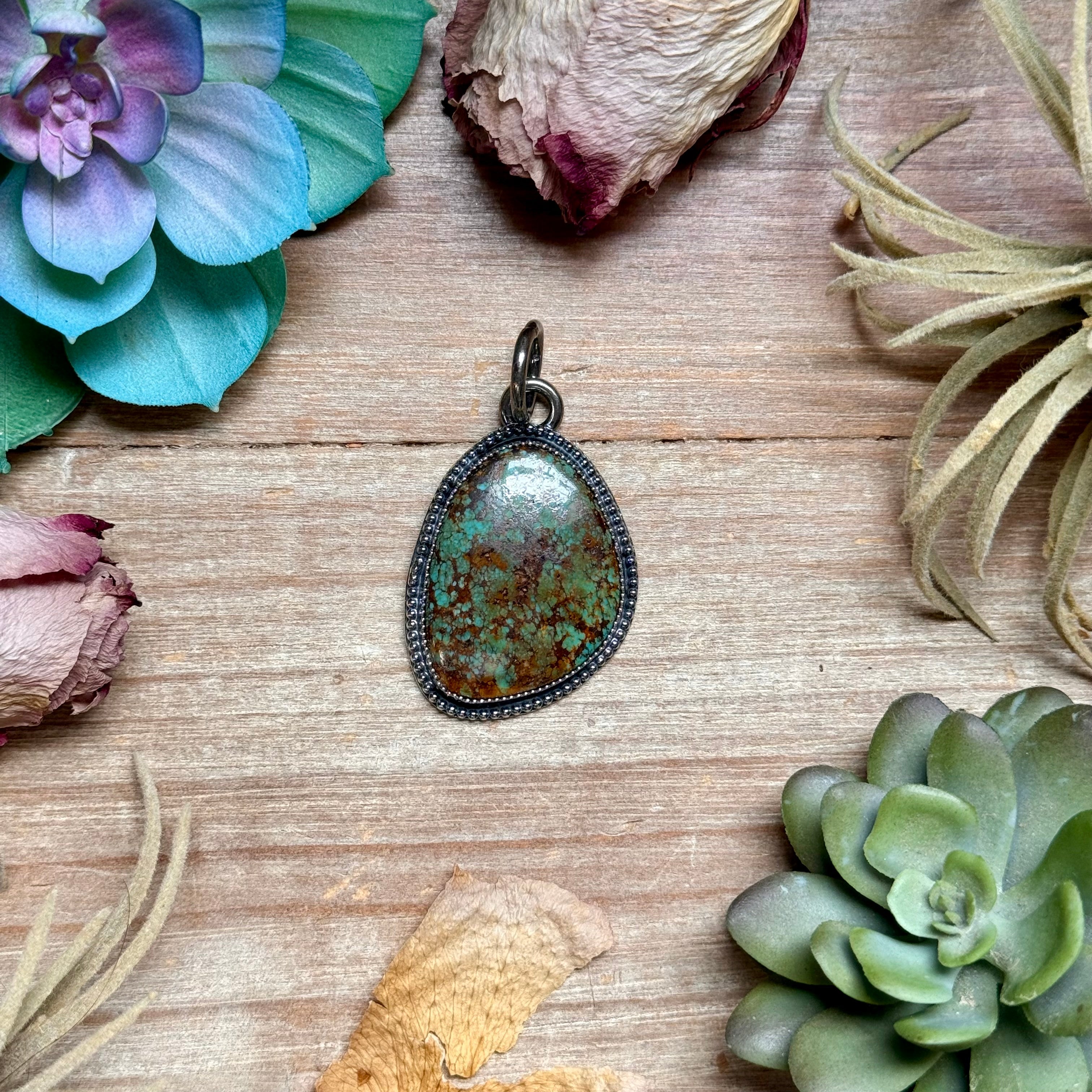 MJ Freeform Turquoise Pendant – Sterling Silver