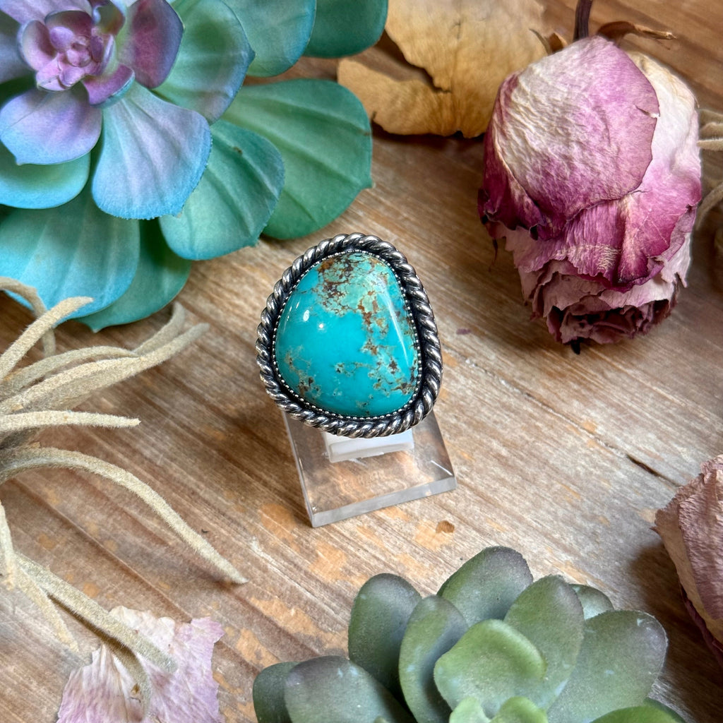 Mj Ring - Turquoise Free Form Adjustable Ring
