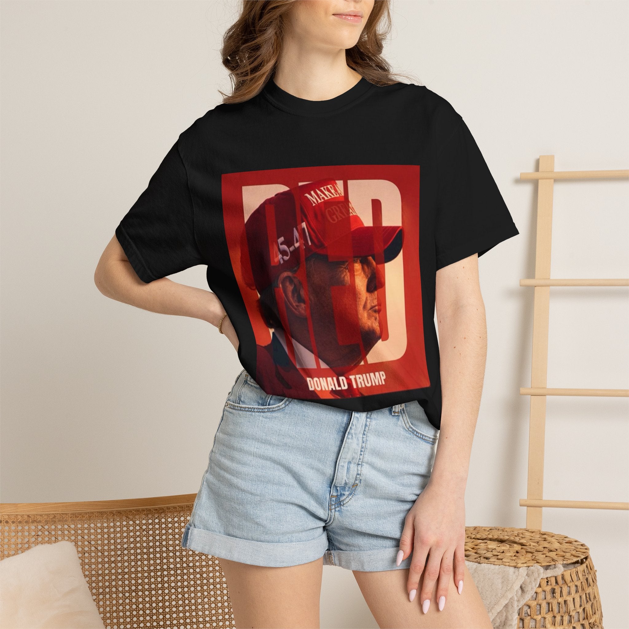 Political Portrait T-Shirt — Bold RED Graphic Tee