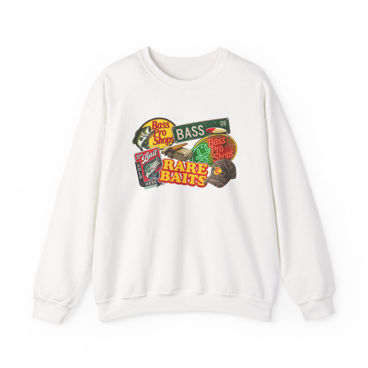 Rare Baths Bass Fishing Retro Graphic Sweatshirt