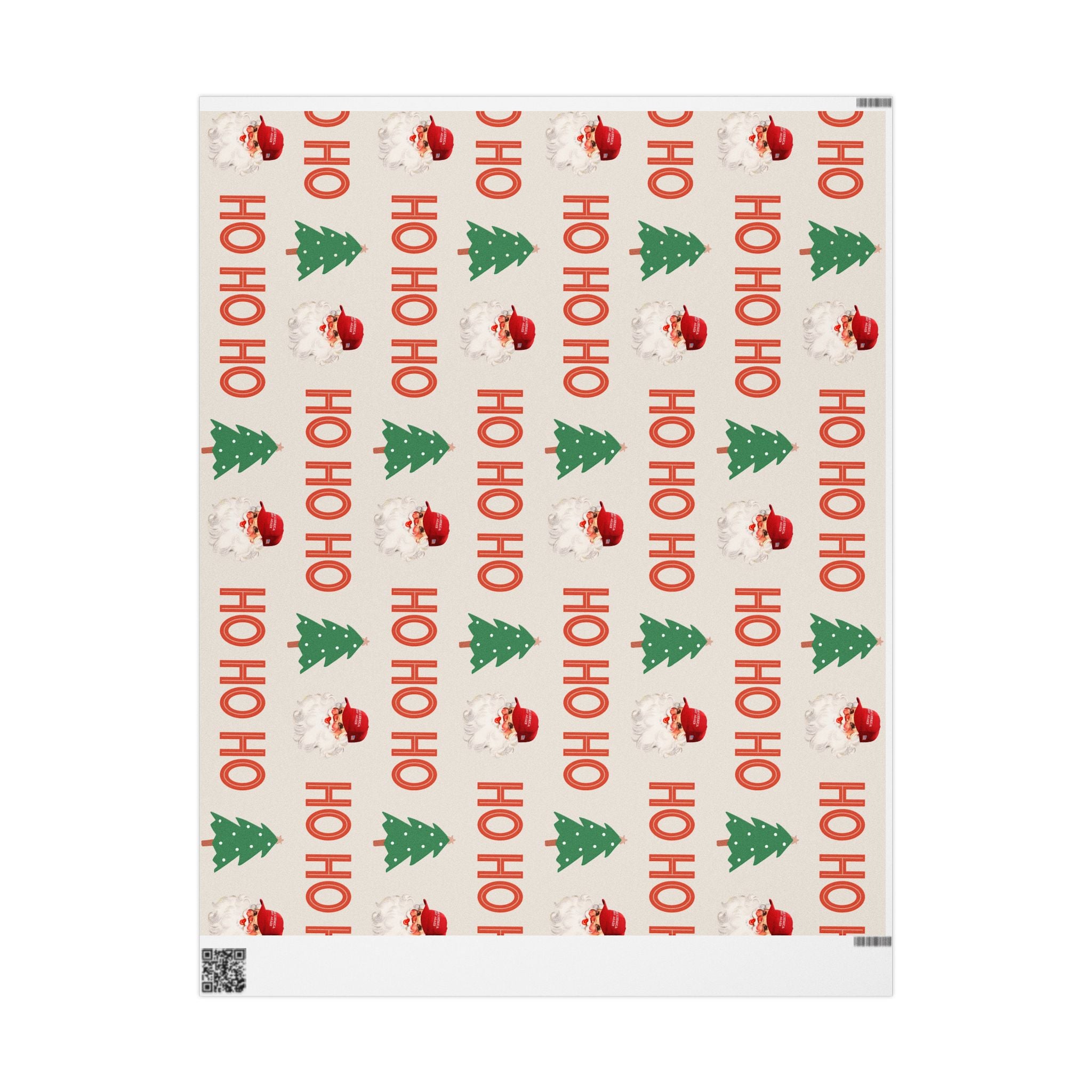 Christmas 'HO HO HO' Trump Wrapping Paper Roll — Festive Holiday Gift Wrap