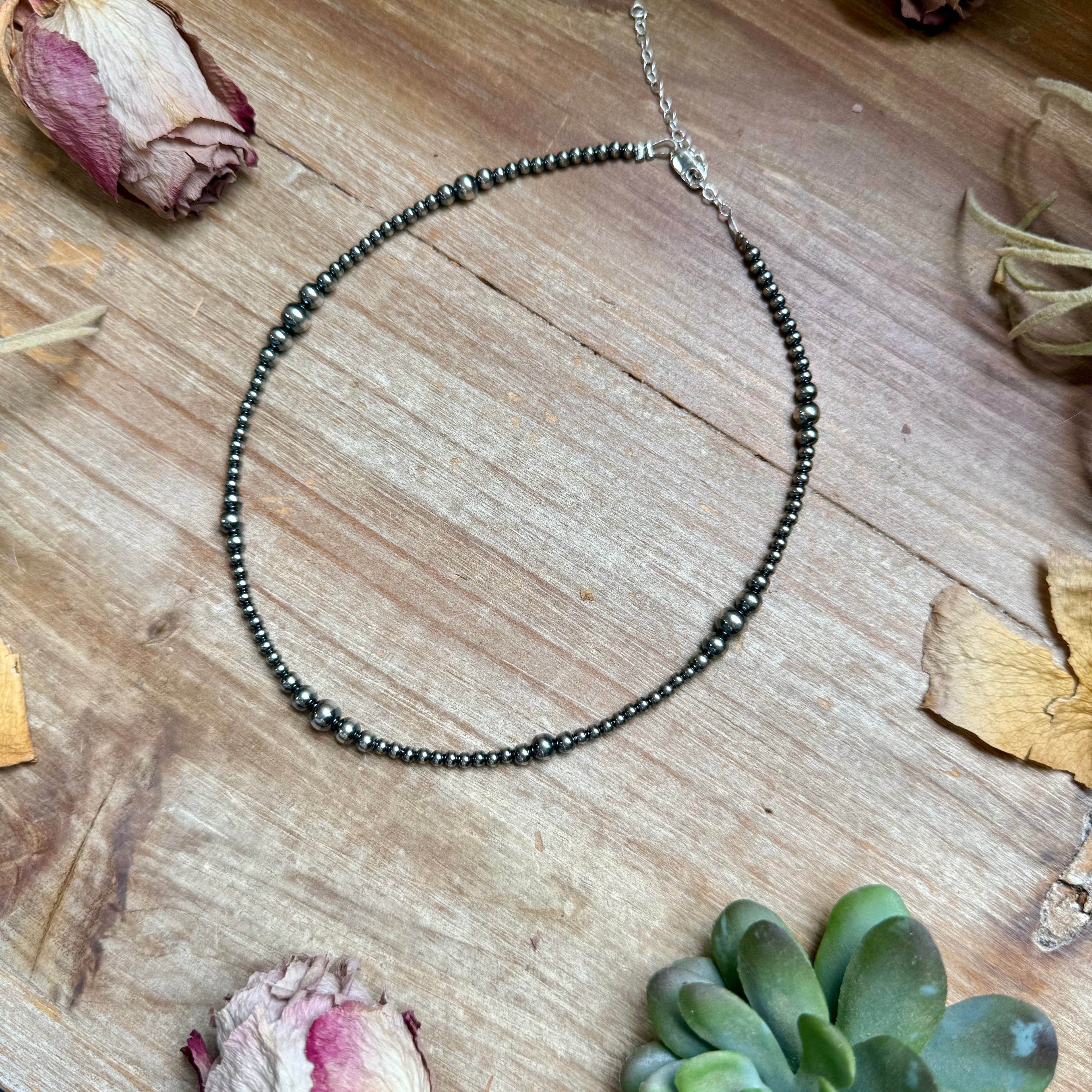 14 inch Graduated Sterling Silver Pearl Choker