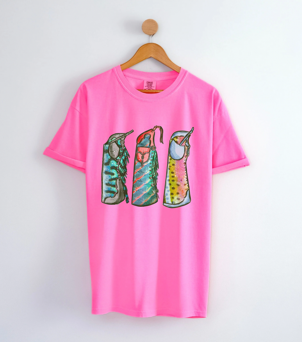 Fishie Print Chaps COMFORT COLORS TEE