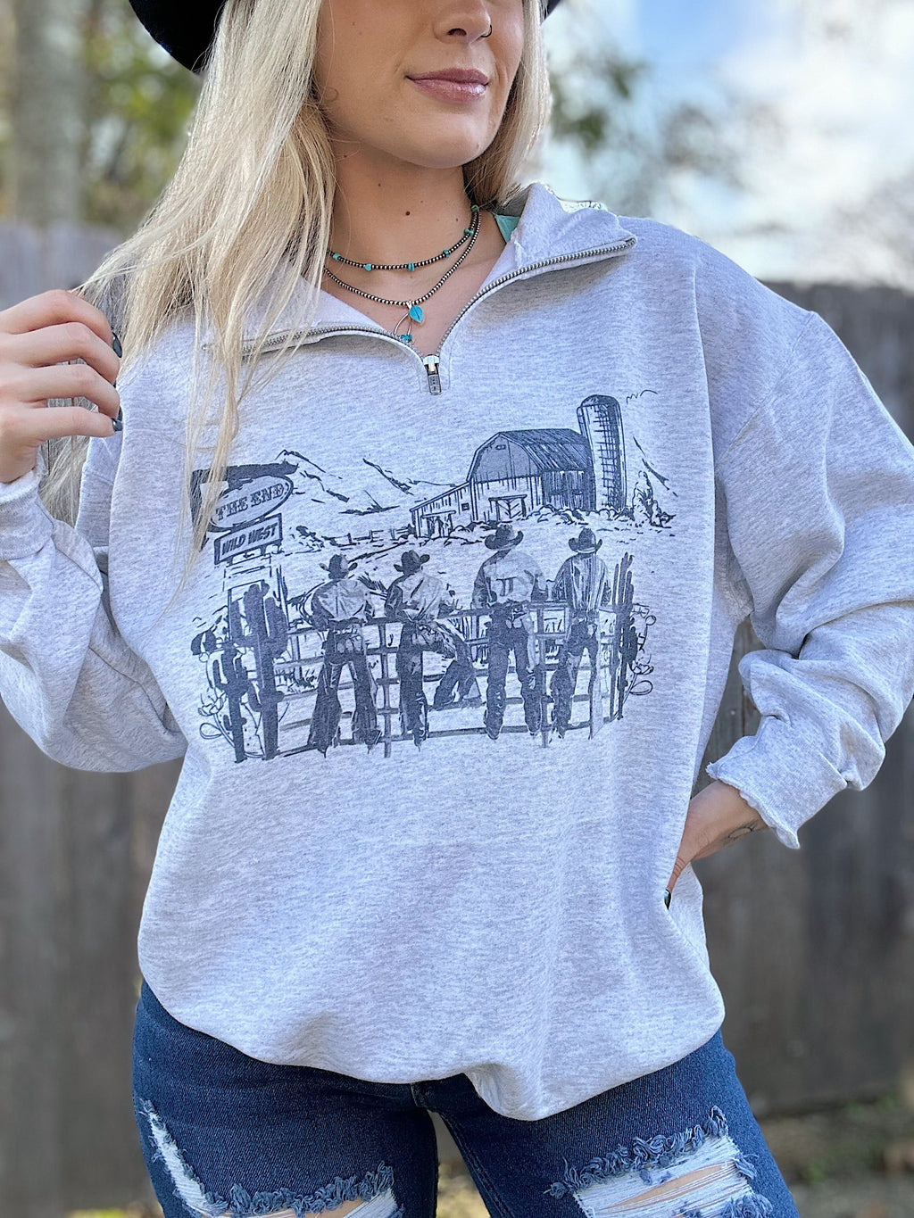 Cowboy Scene Quarter Zip