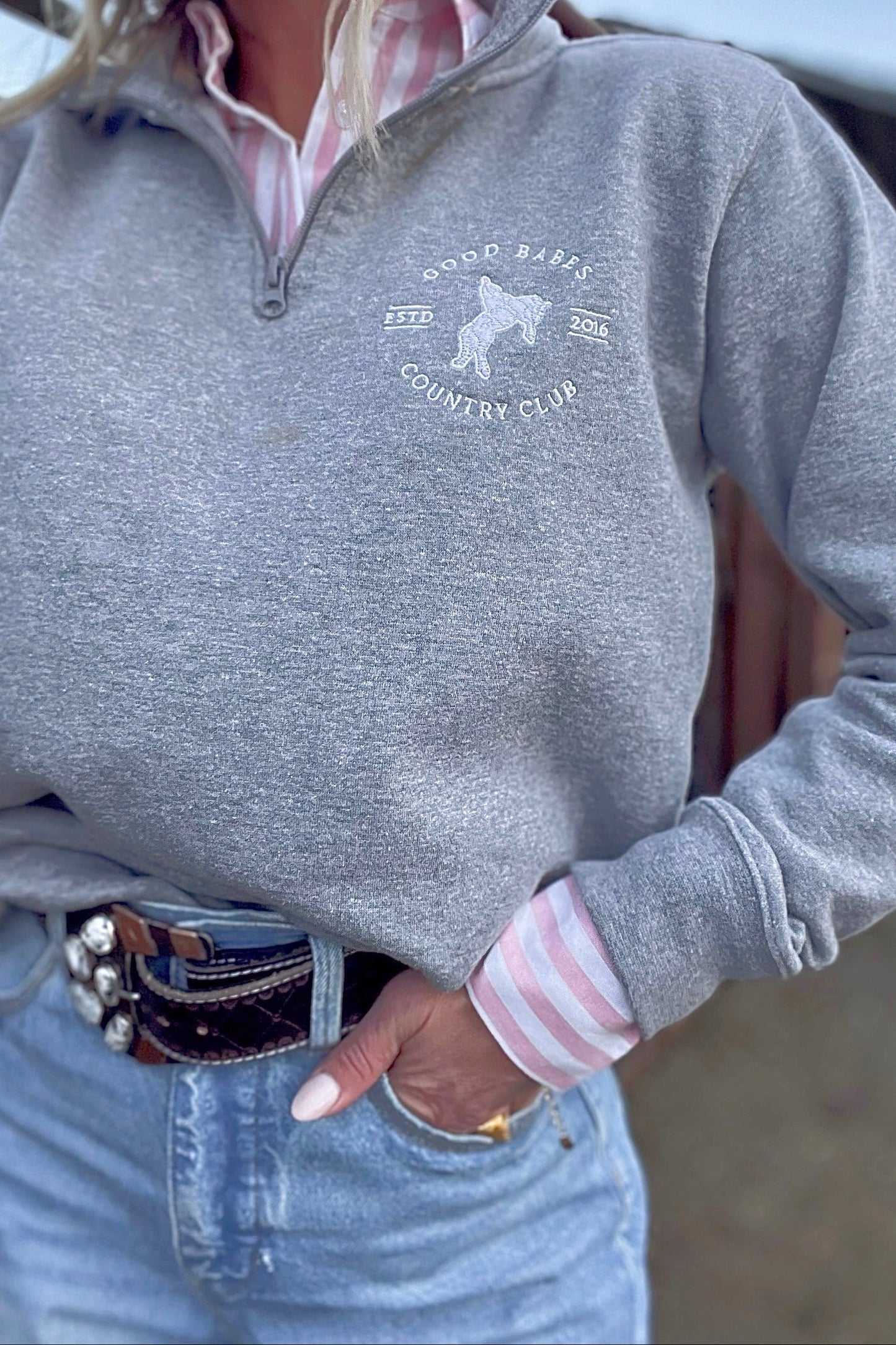 The Good Babes Country Club Quarter Zip