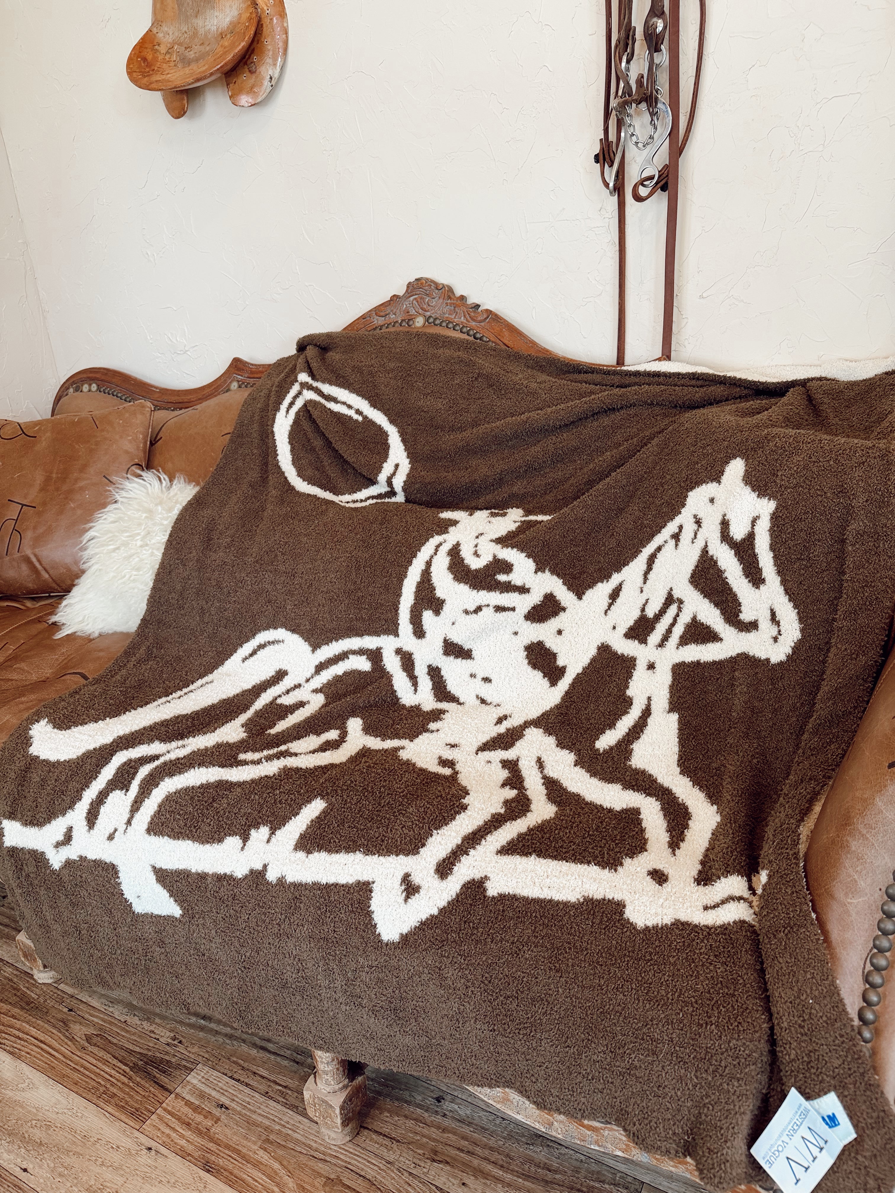 The Cowboy Drifter Throw Blanket