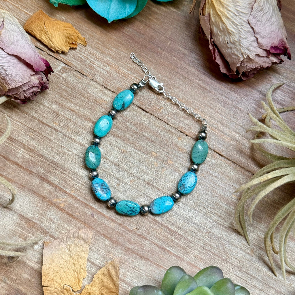 Blue Turquoise Bracelet – 6 1/4" – 5mm