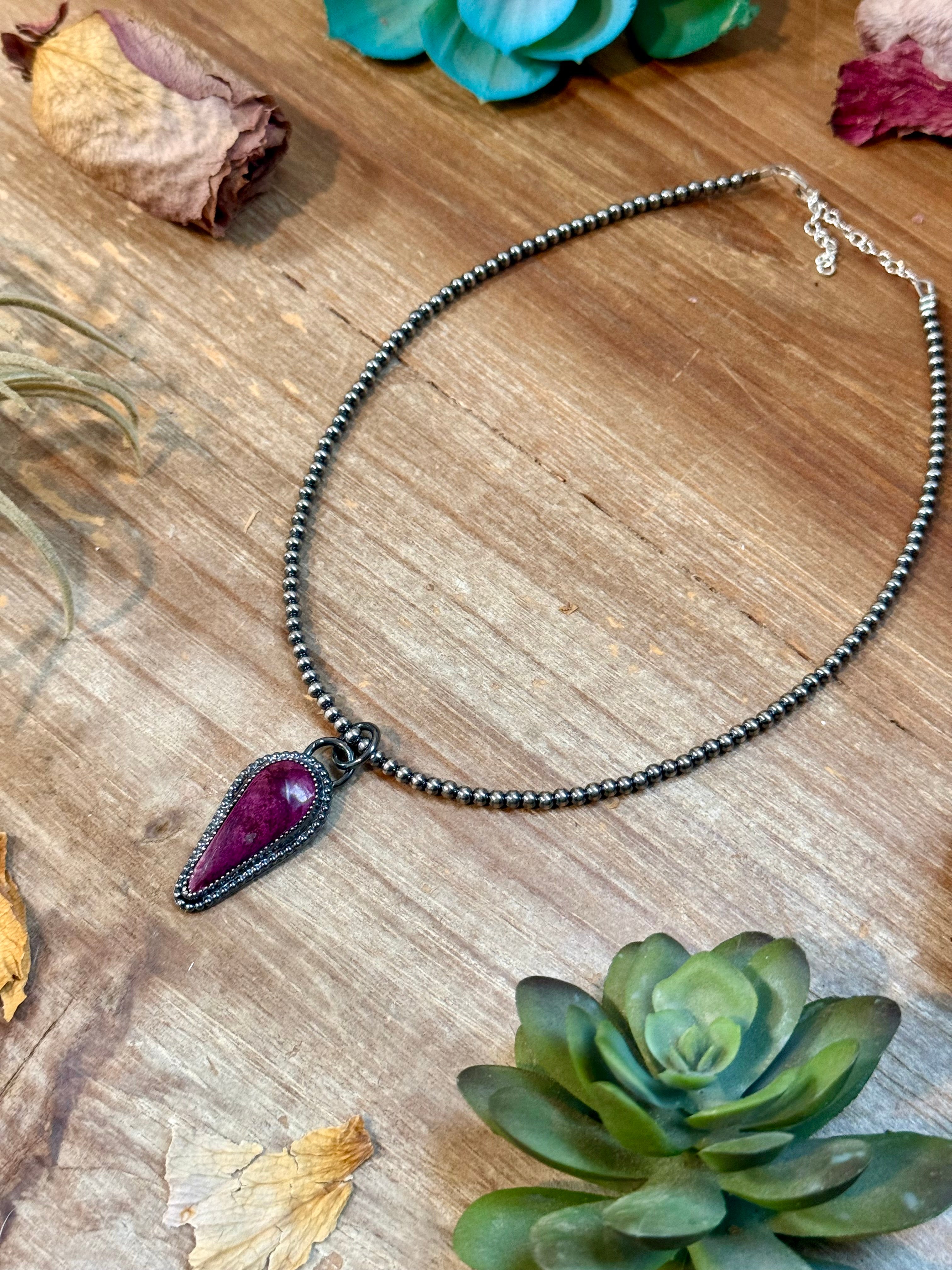 FREE Sterling Silver Pearl Necklace + MJ Purple Spiny Oyster Pendant