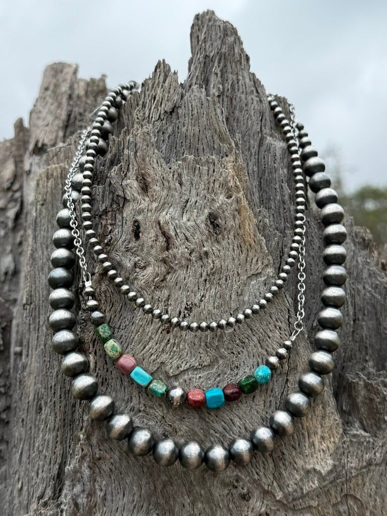 Sterling Silver Jasper Turquoise Necklace