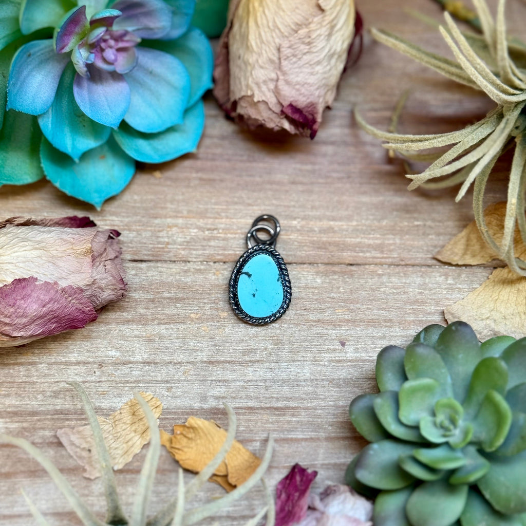 FREE Sterling Silver Necklace + MJ Sky Blue Turquoise Charm