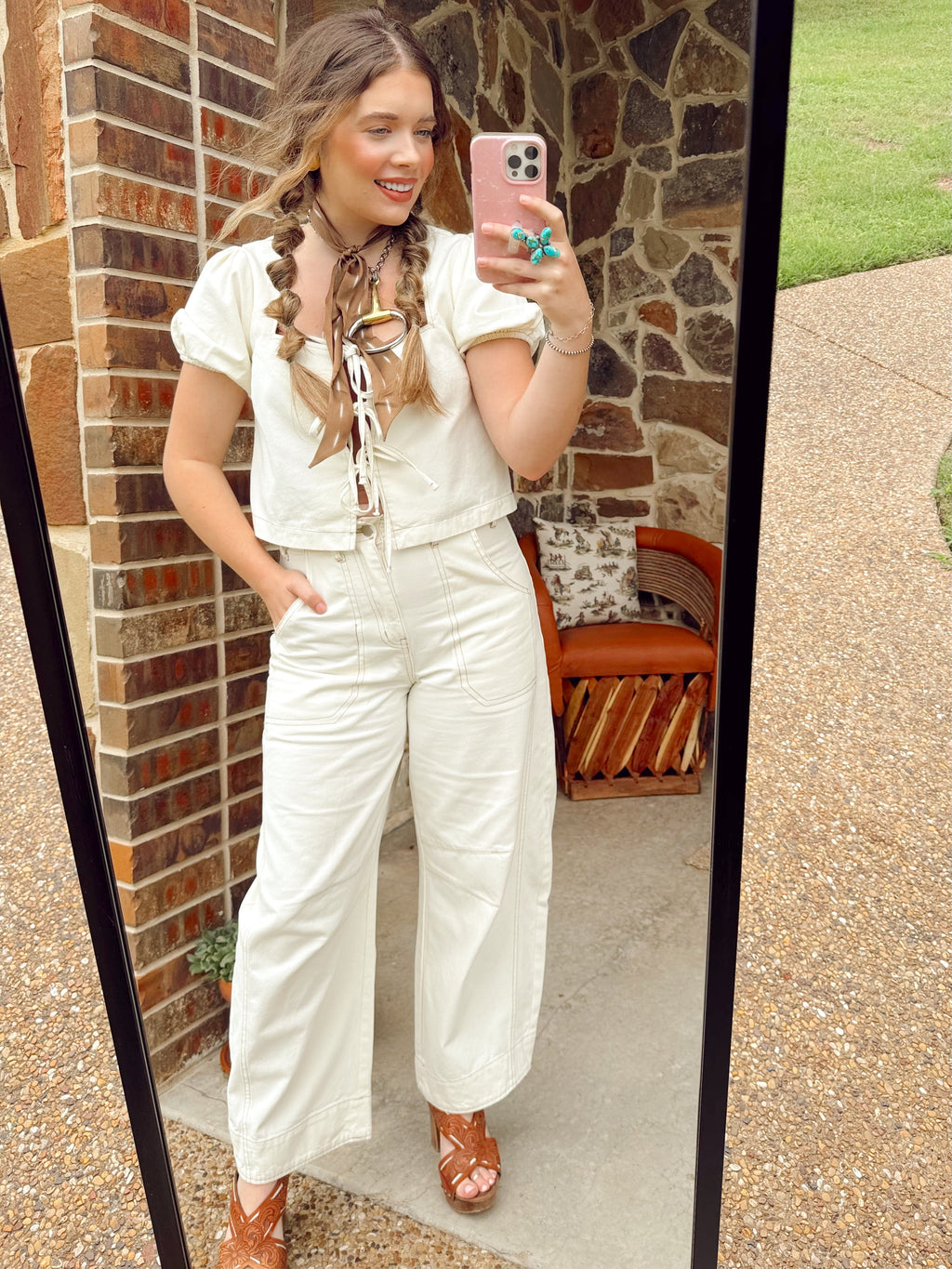 The Georgia Denim Pant Set-Extra Small