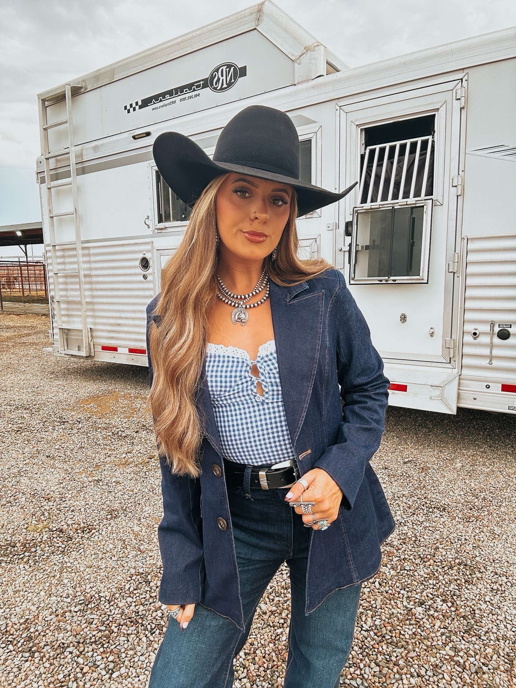 The Dark Denim Blazer - best seller