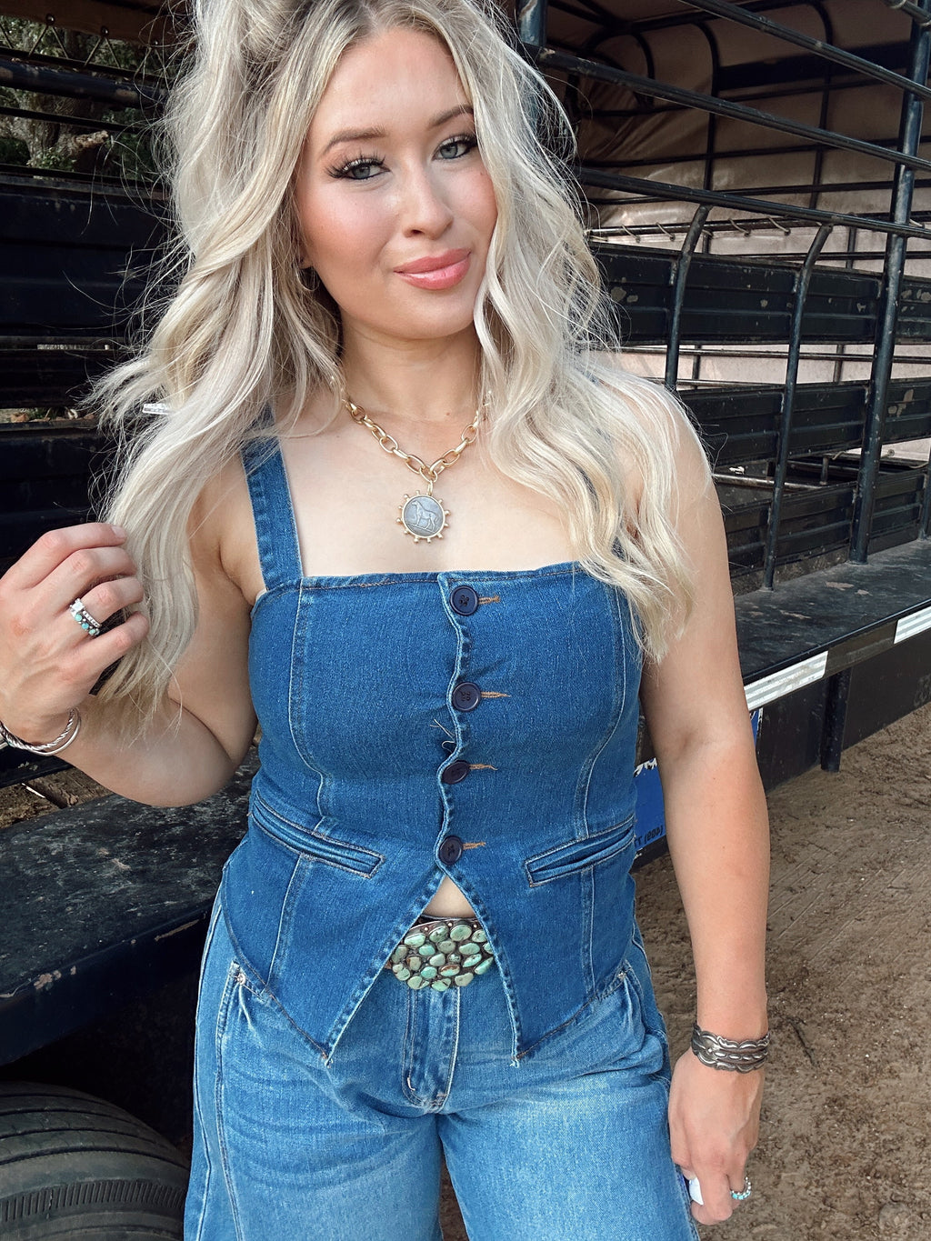 The Lenny Denim Top
