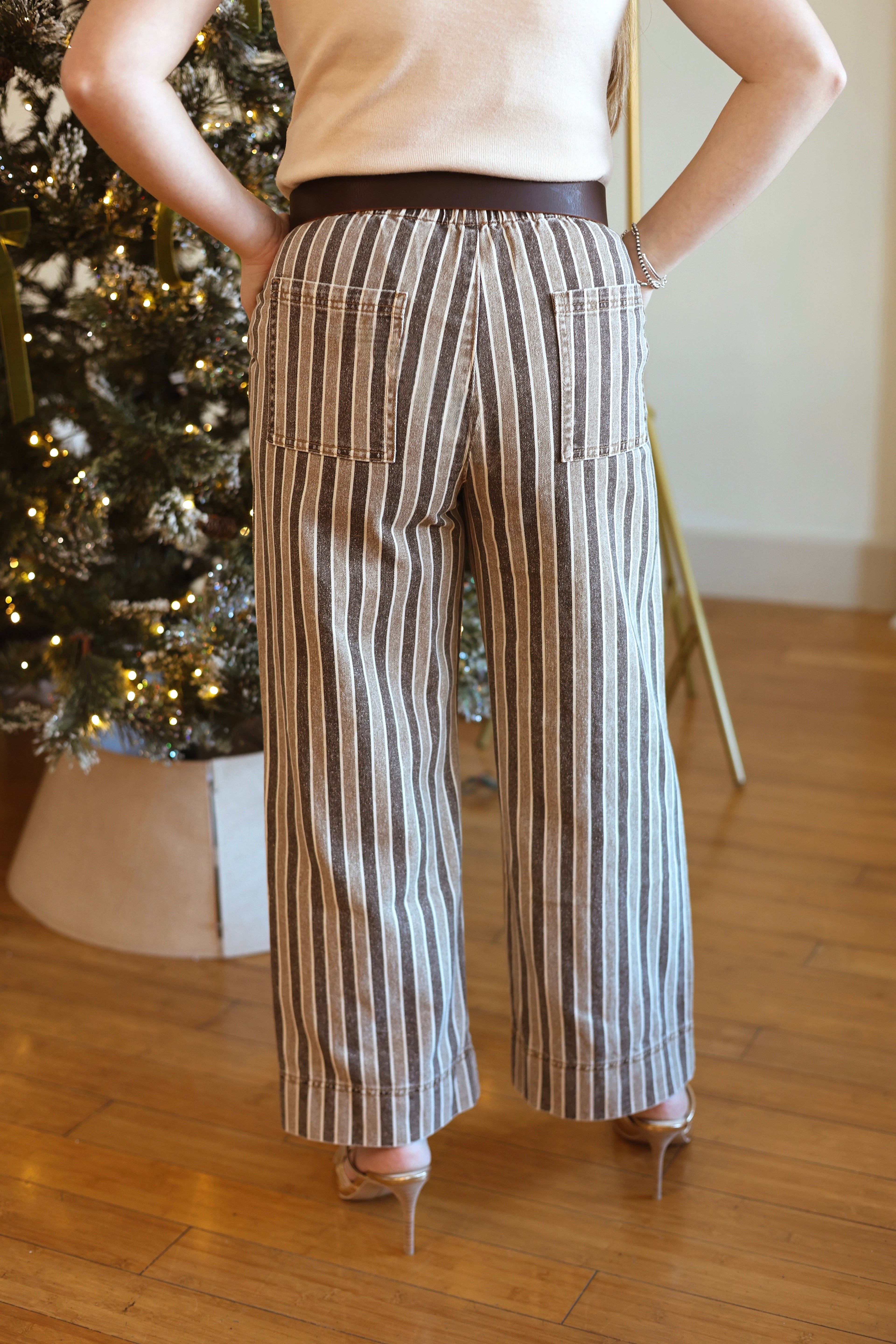 The Striped Denim Pants
