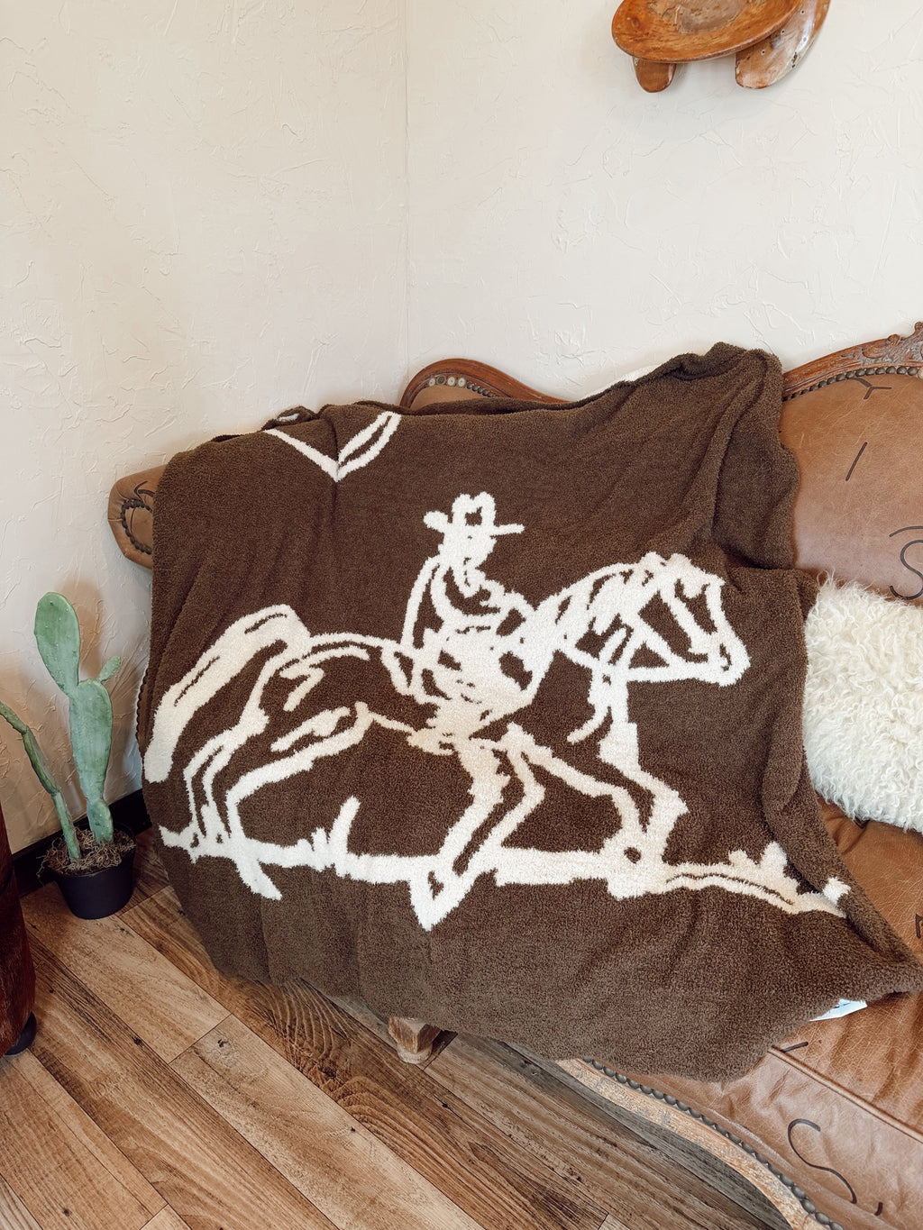The Cowboy Drifter Throw Blanket