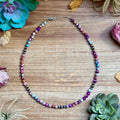 Purple Variscite & Sterling Pearl Necklace 18.25”