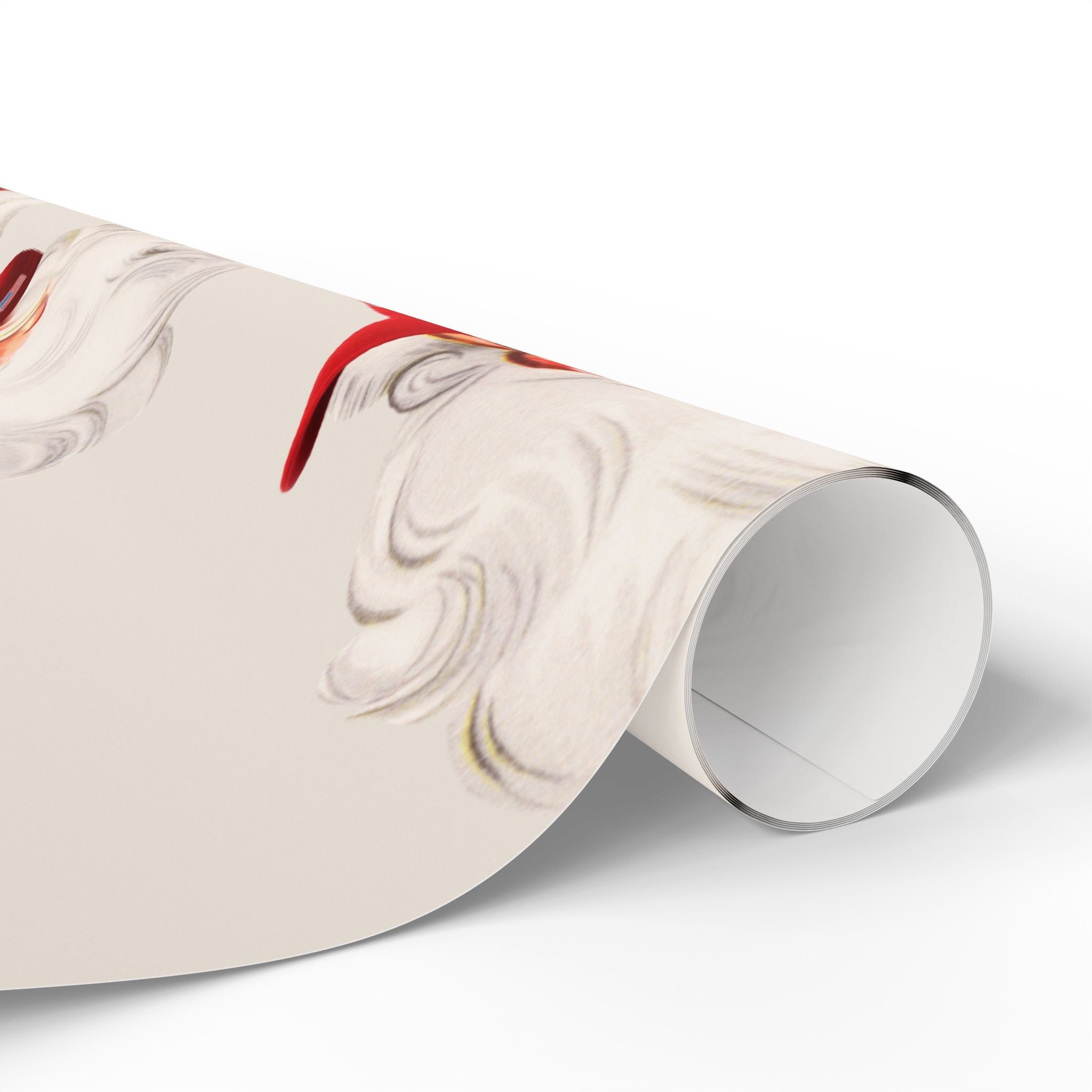 Retro MAGA Trump Santa Wrapping Paper Roll — Cream Background Holiday Gift Wrap with ‘Merry Everything’ Red Hat Design