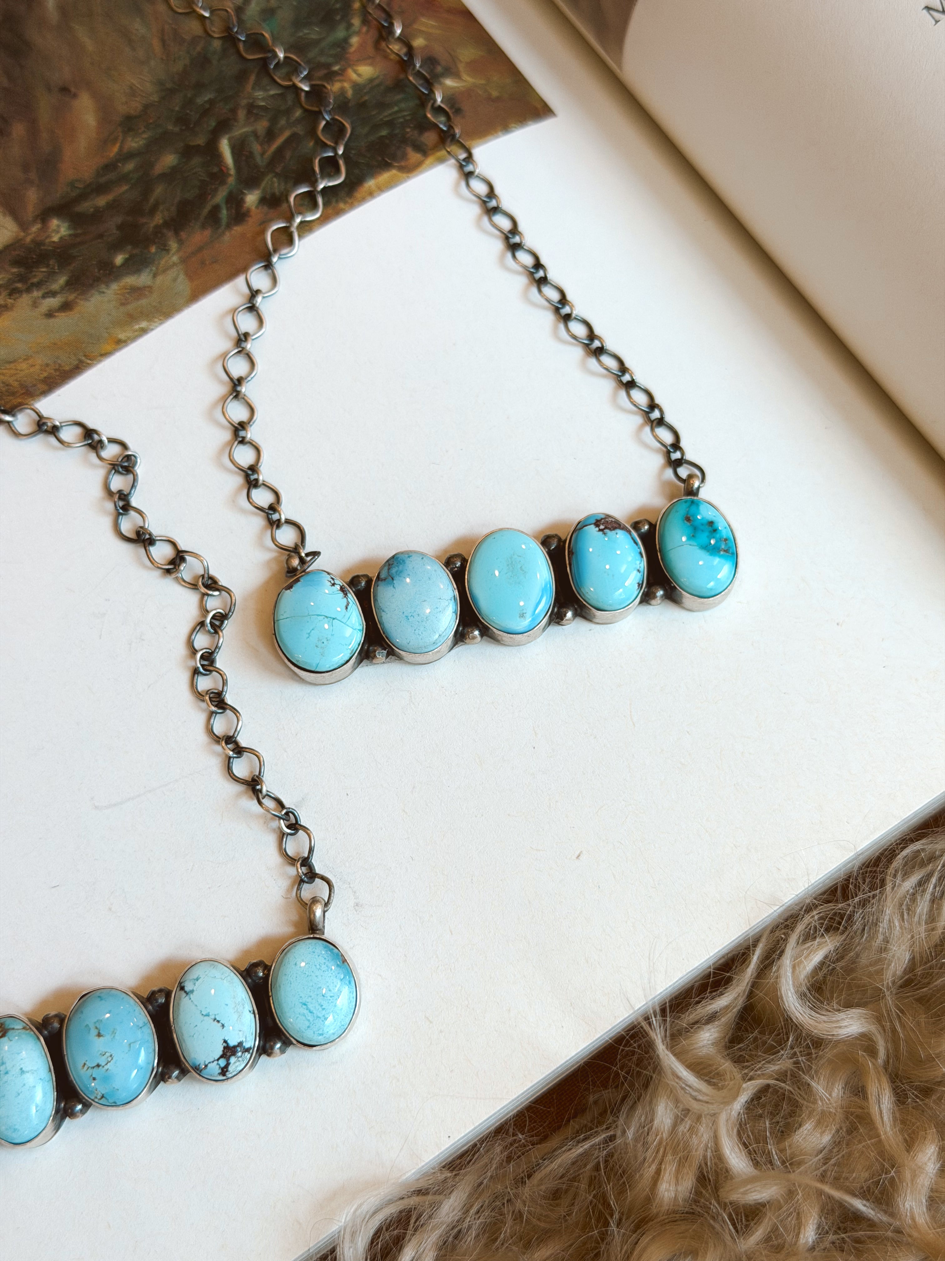 The Golden Hills Turquoise Bar Necklace