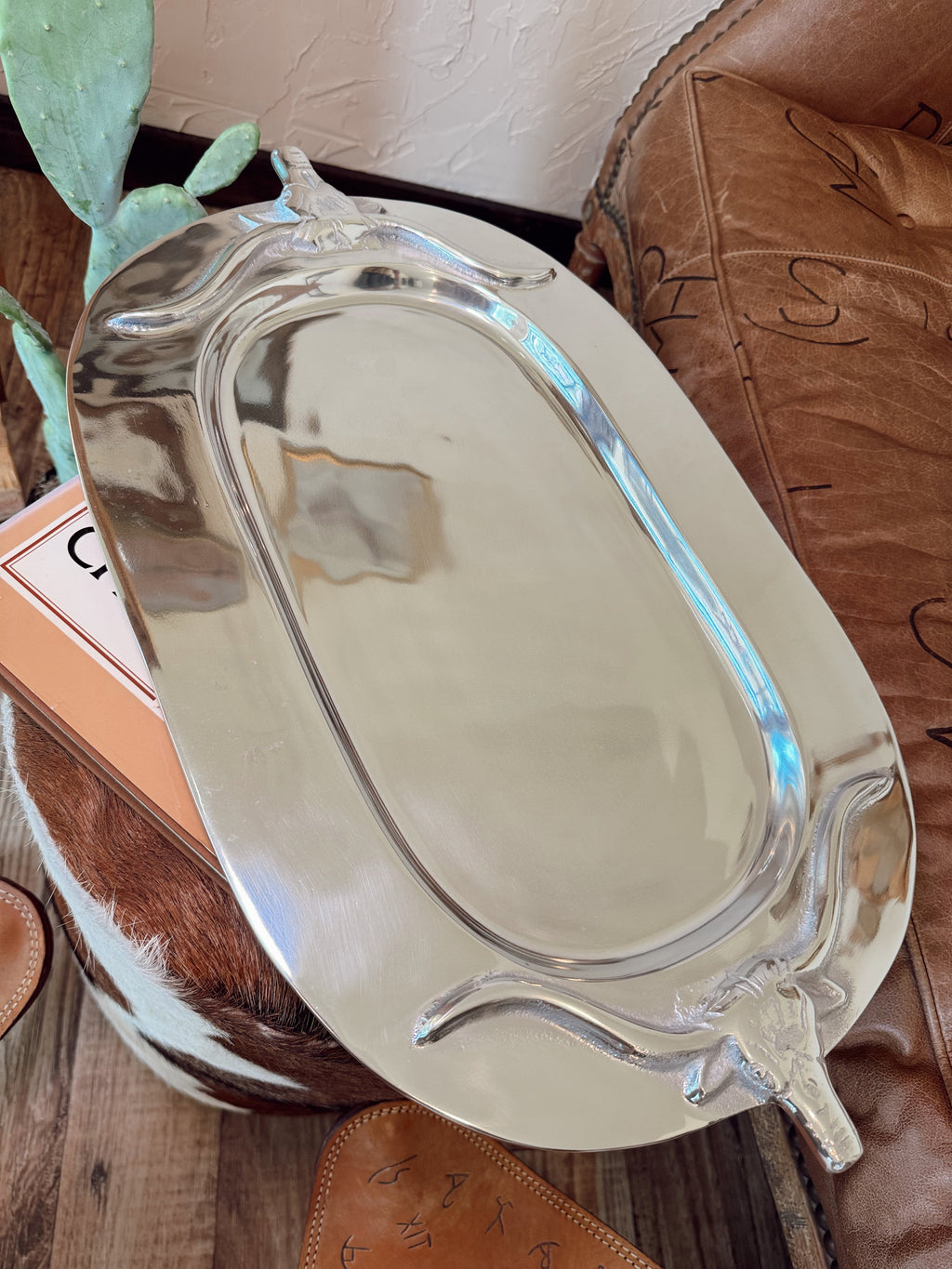 The Silver Bull Oval Platter