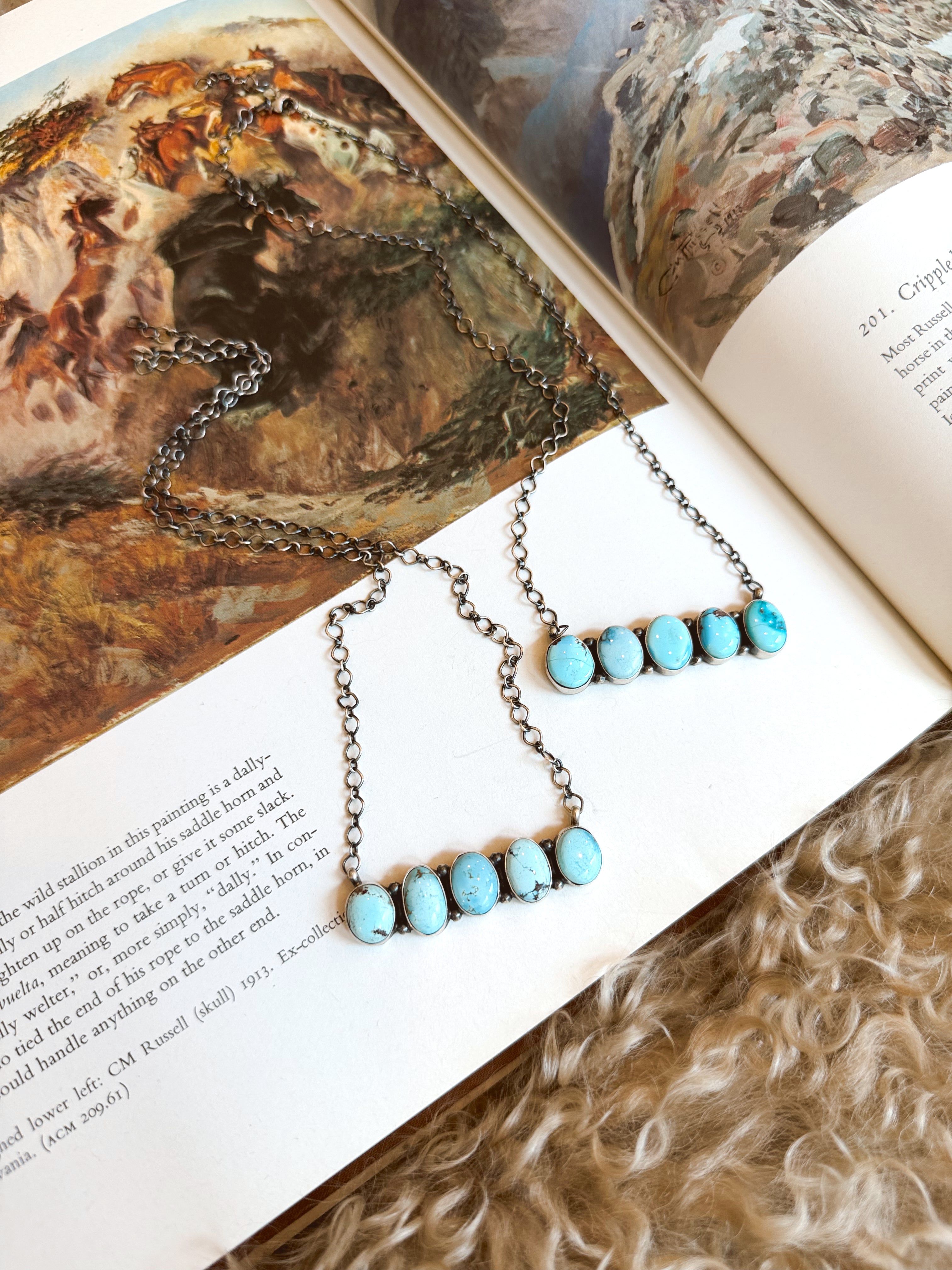 The Golden Hills Turquoise Bar Necklace