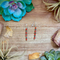 Red Spiny Oyster Cube Dangle Earrings