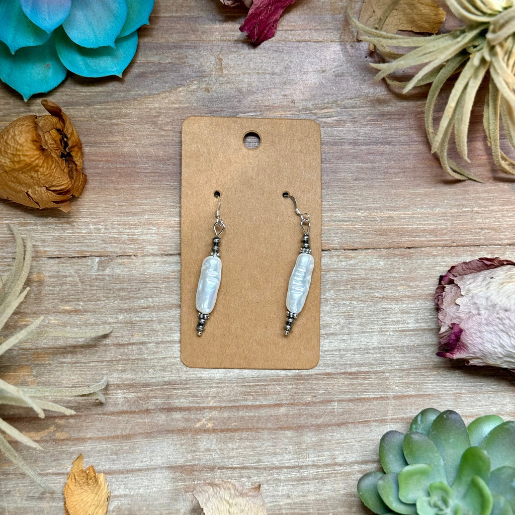 Mother of Pearl & Sterling Silver Dangle Earrings