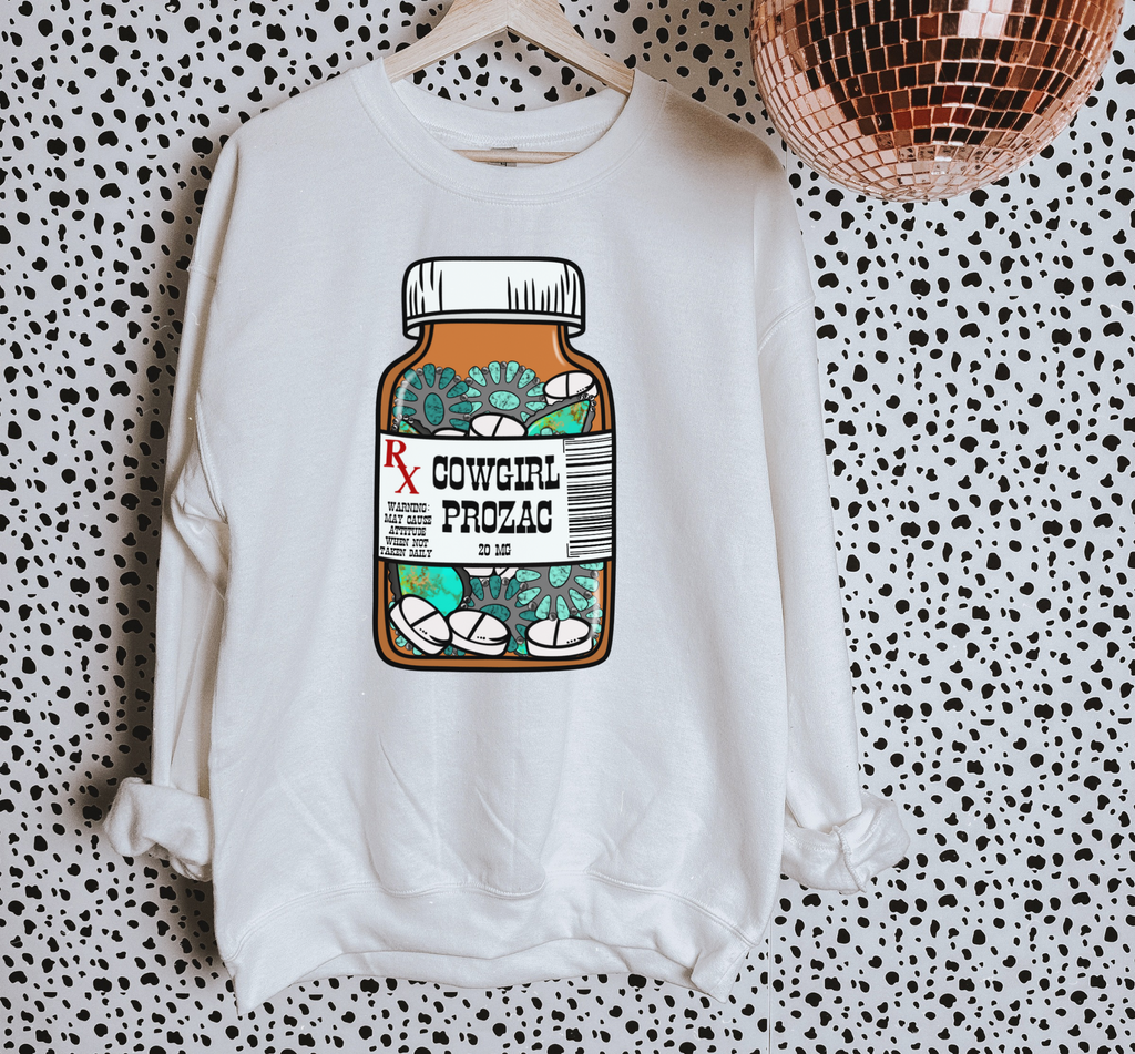 Cowgirl Happy Pills TEE or CREWNECK
