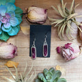 Sterling Silver Purple Spiny Oyster Dangle Earrings – Handmade by Artist Jason Ogg