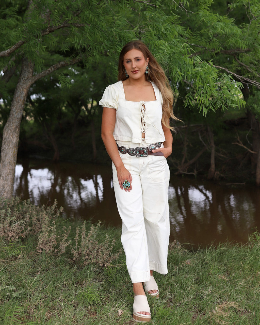 The Georgia Denim Pant Set-Extra Small