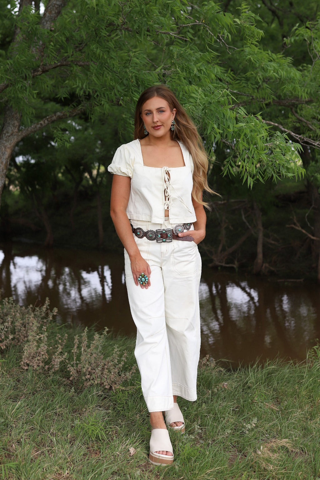The Georgia Denim Pant Set-Extra Small